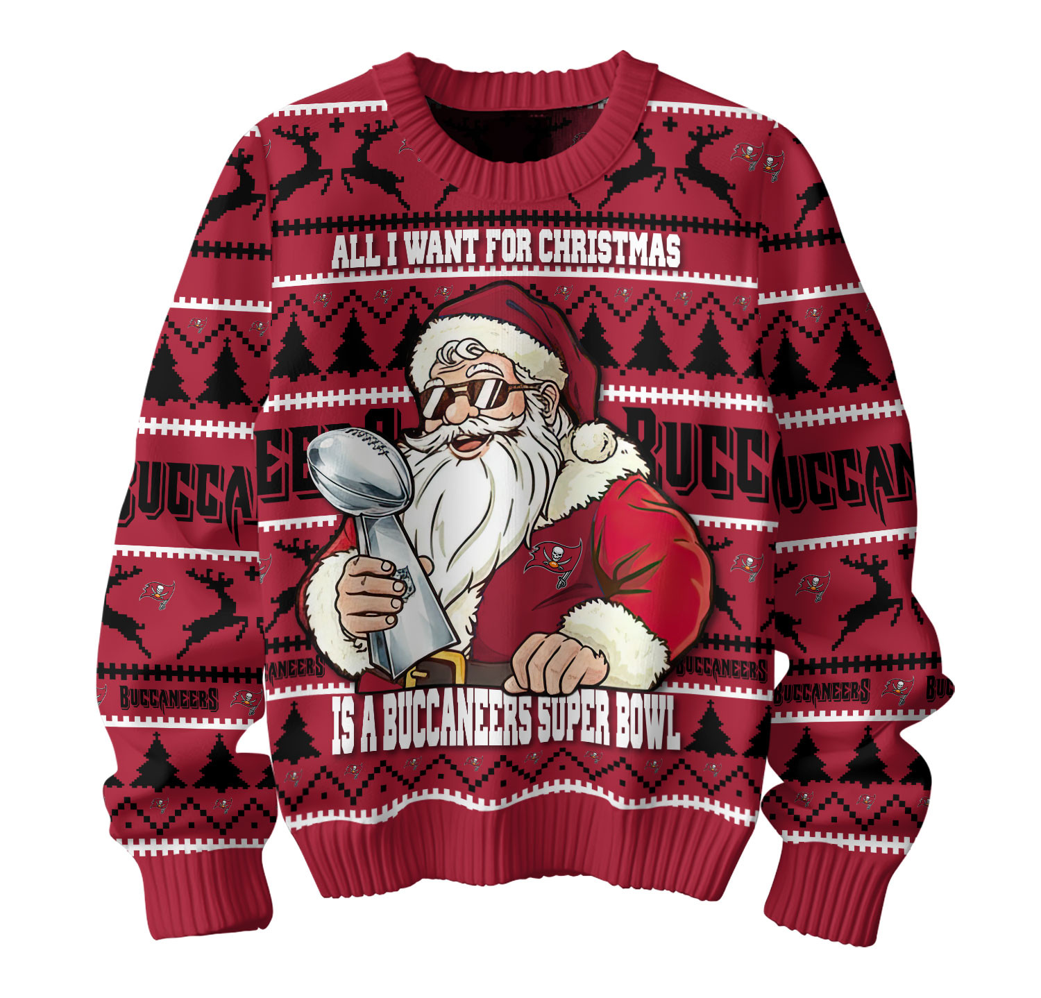 Tampa Bay Buccaneers | Premium NFL All I Want For Christmas Is Super Bowl Ugly Sweater NP