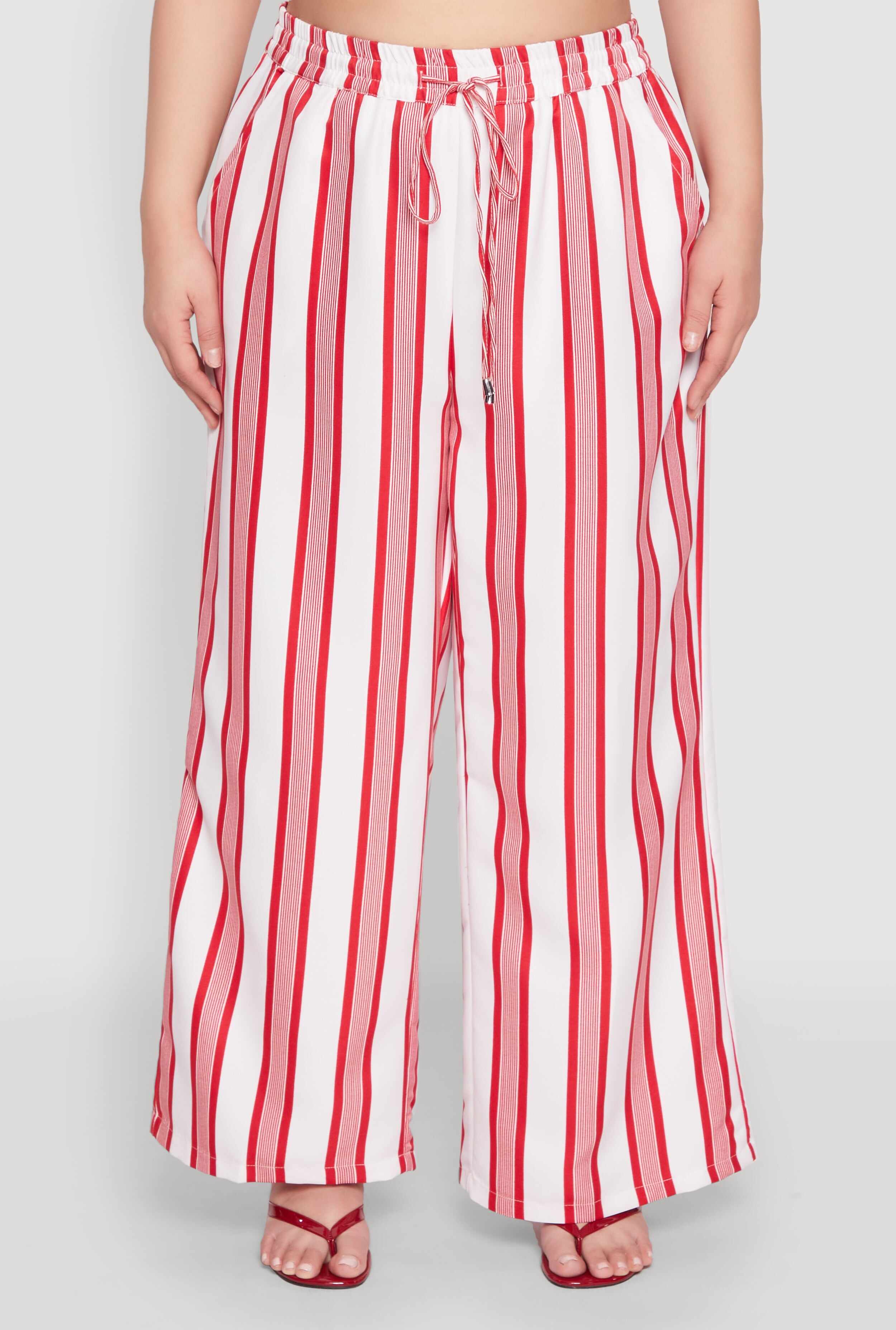 Plus Size Spoon Jeans Drawstring Palazzo Pants