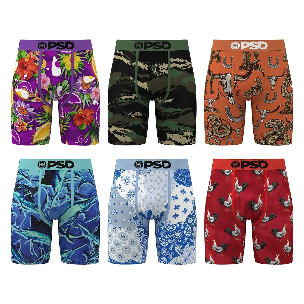 Mens Mystery Boxer Brief 10-Pack Bundle - Standard Length 7 Inch Inseam, Soft, Stretchy, and Breathable Poly Blend Fabric