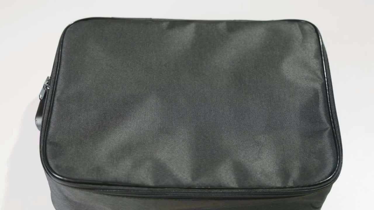 1pc Document Bag With Lock, 3-Layer File Storage Case With Water-Resistant Zipper, Document Safe Portable Travel Home Organizer Bag For Laptop, Files, Certificates