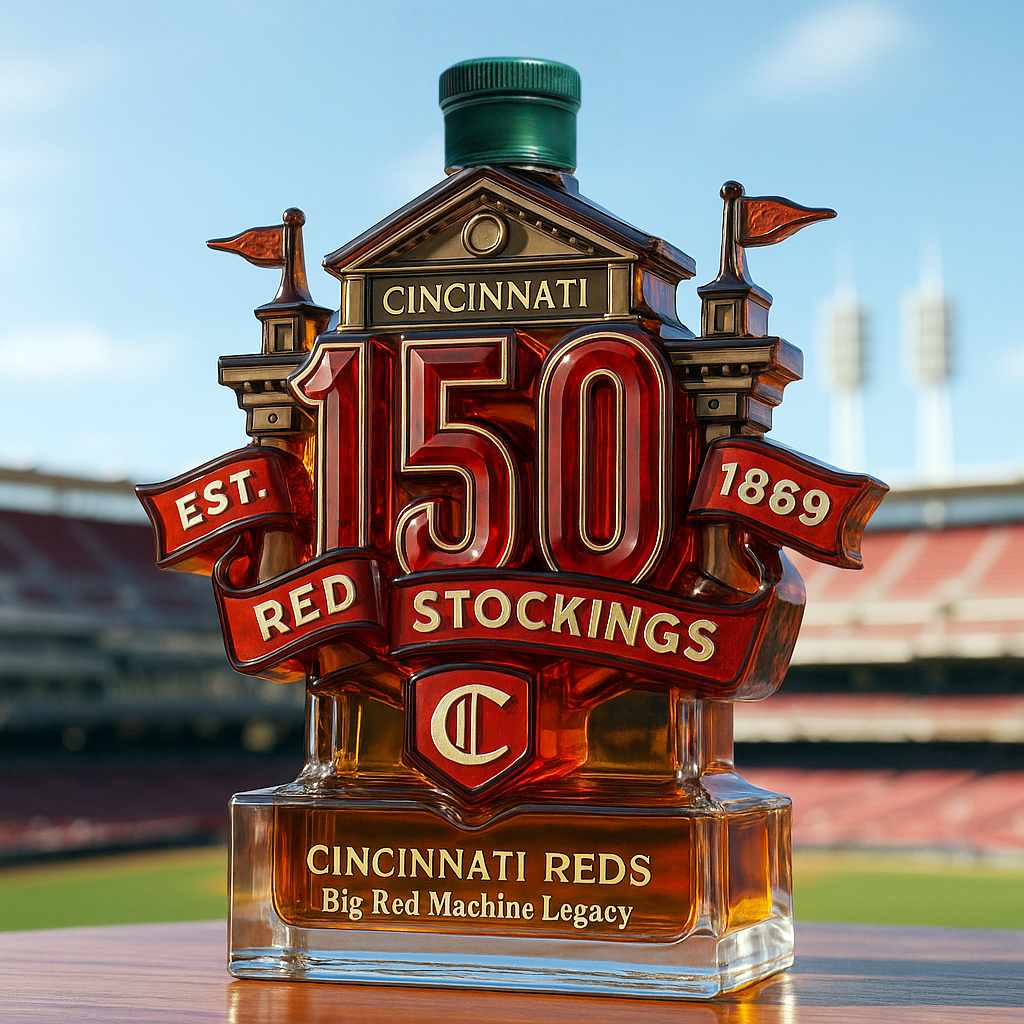 Cincinnati Reds Commemorative Whiskey Bottle