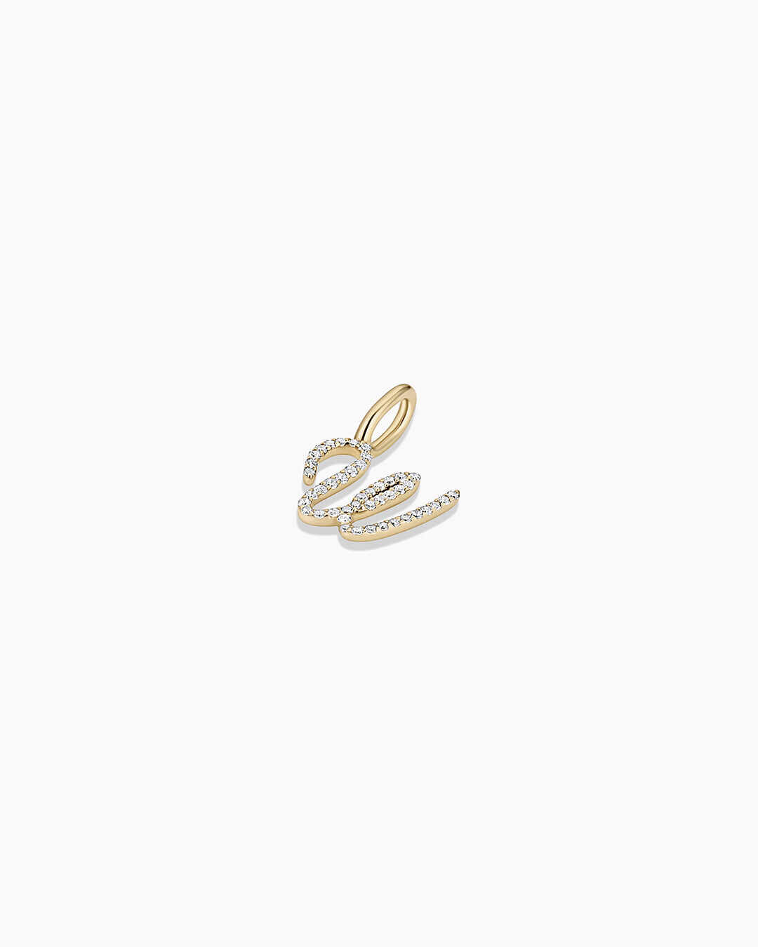 Diamond Script Alphabet Charm