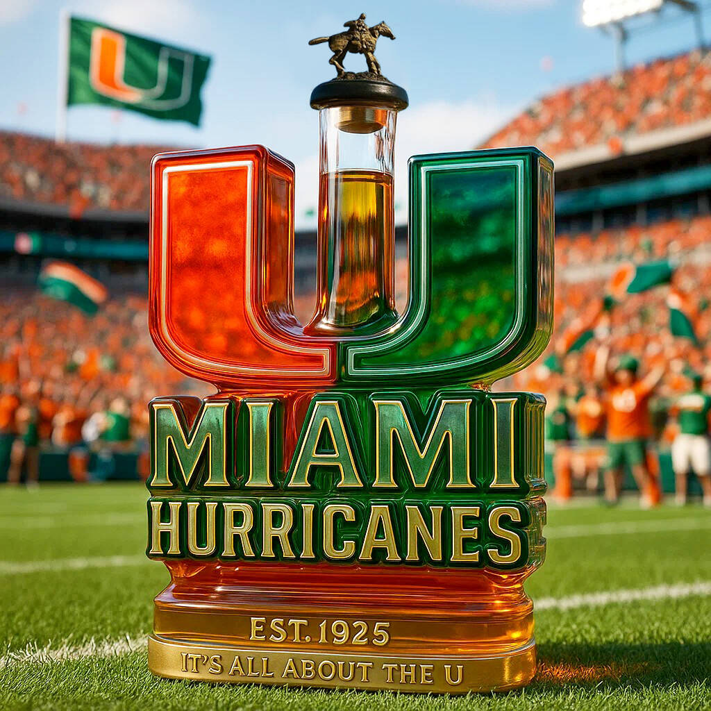 Miami Hurricanes Limited Edition Whiskey Bottle