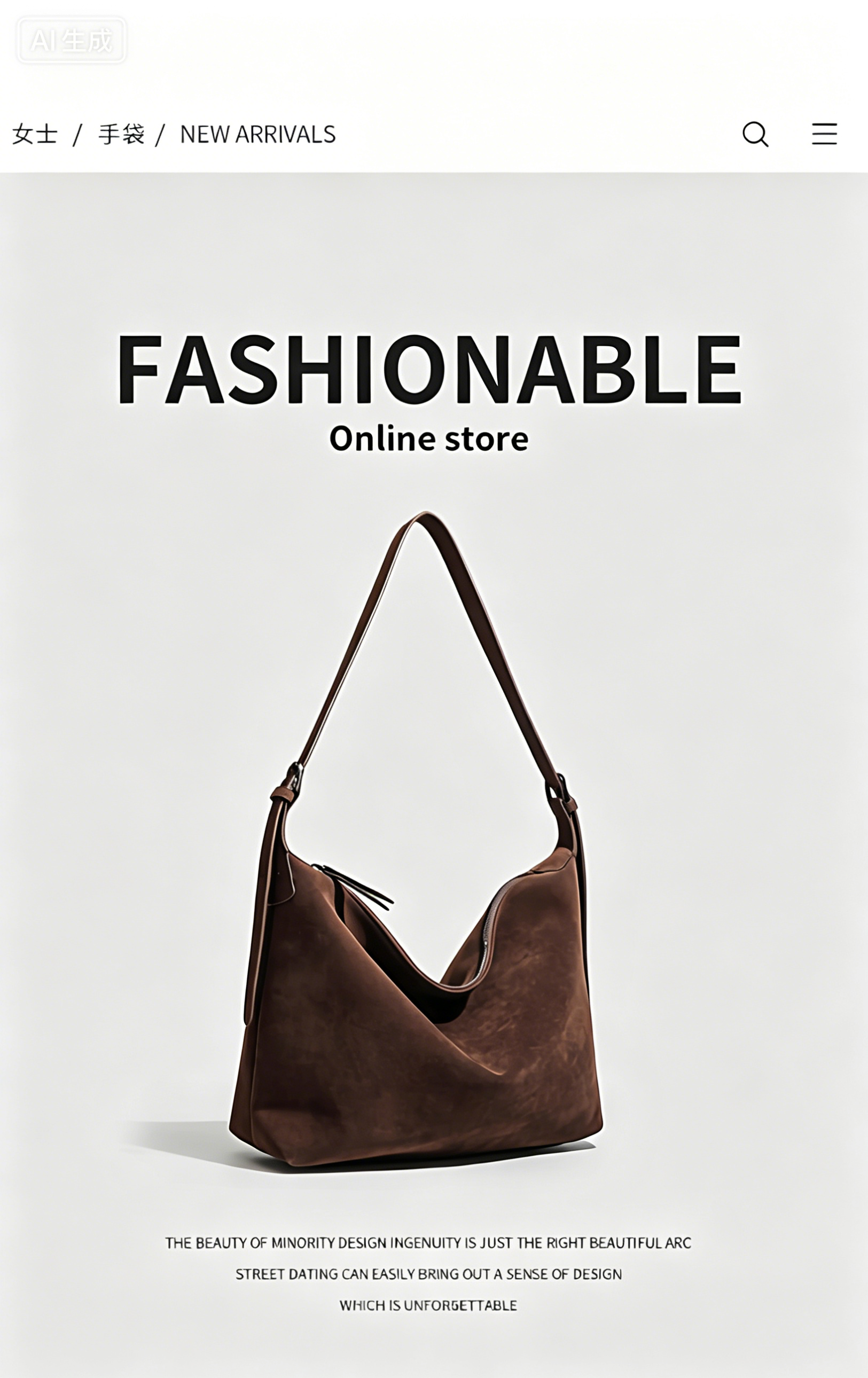 Fashionable handbag with classic design