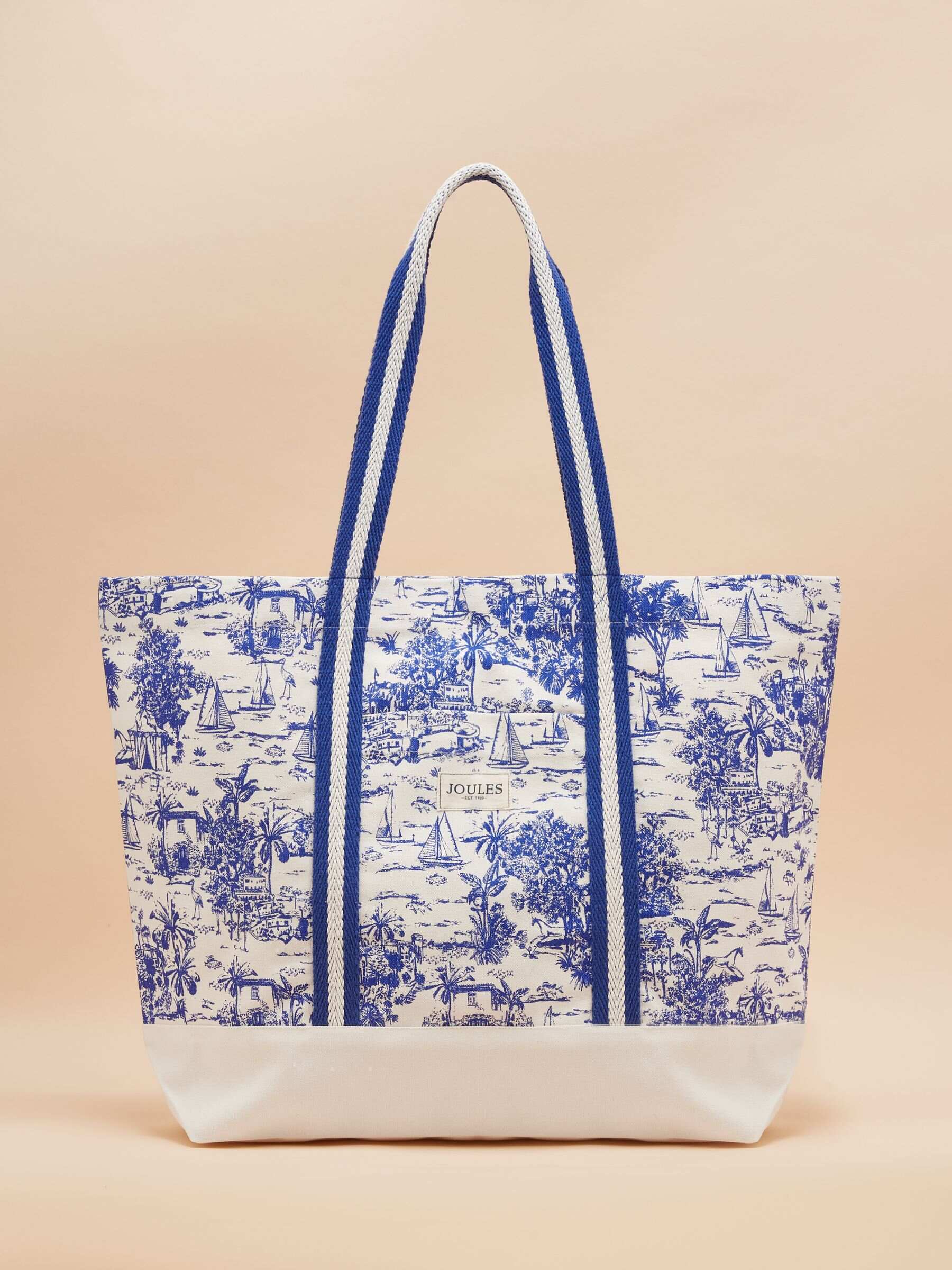 Promenade Neutral Canvas Beach Bag
