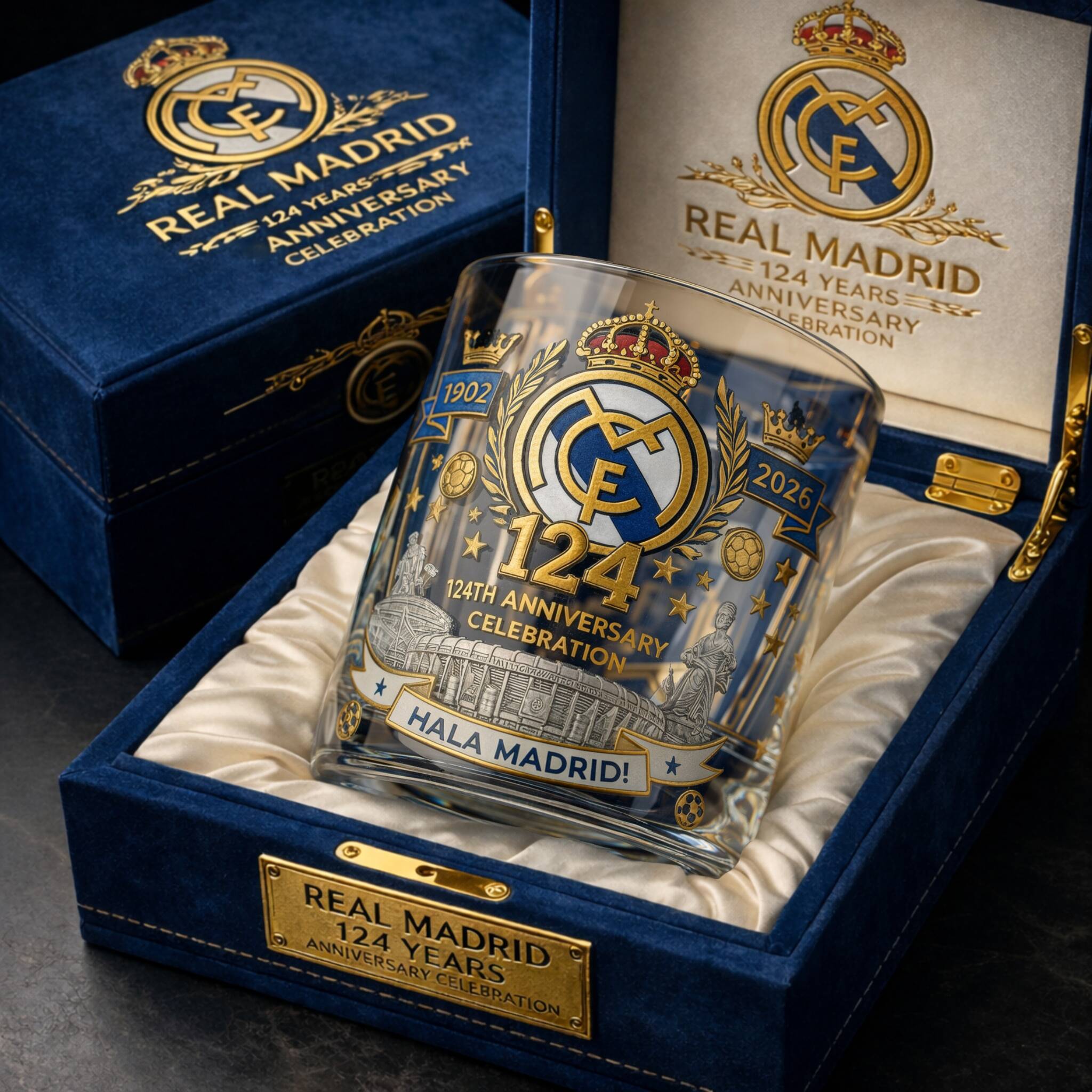 Real Madrid 124th Anniversary Limited Edition Whiskey Glass