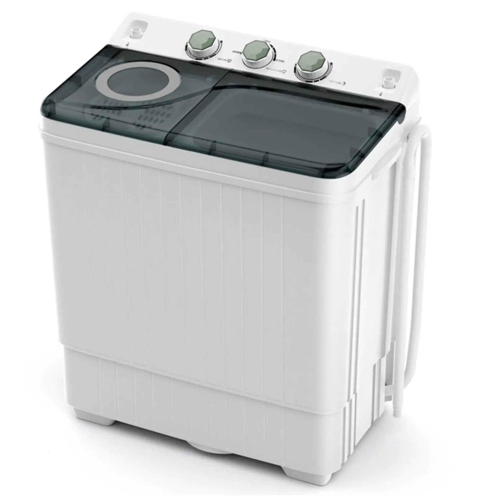 Portable Washing Machine, 13/20/26lbs Mini Twin Tub Washing Machine w/Drain Pump, Semi Automatic Compact Washer & Sipnner, Portable Washer Dryer Combo for Apartments Dorms RV Camping