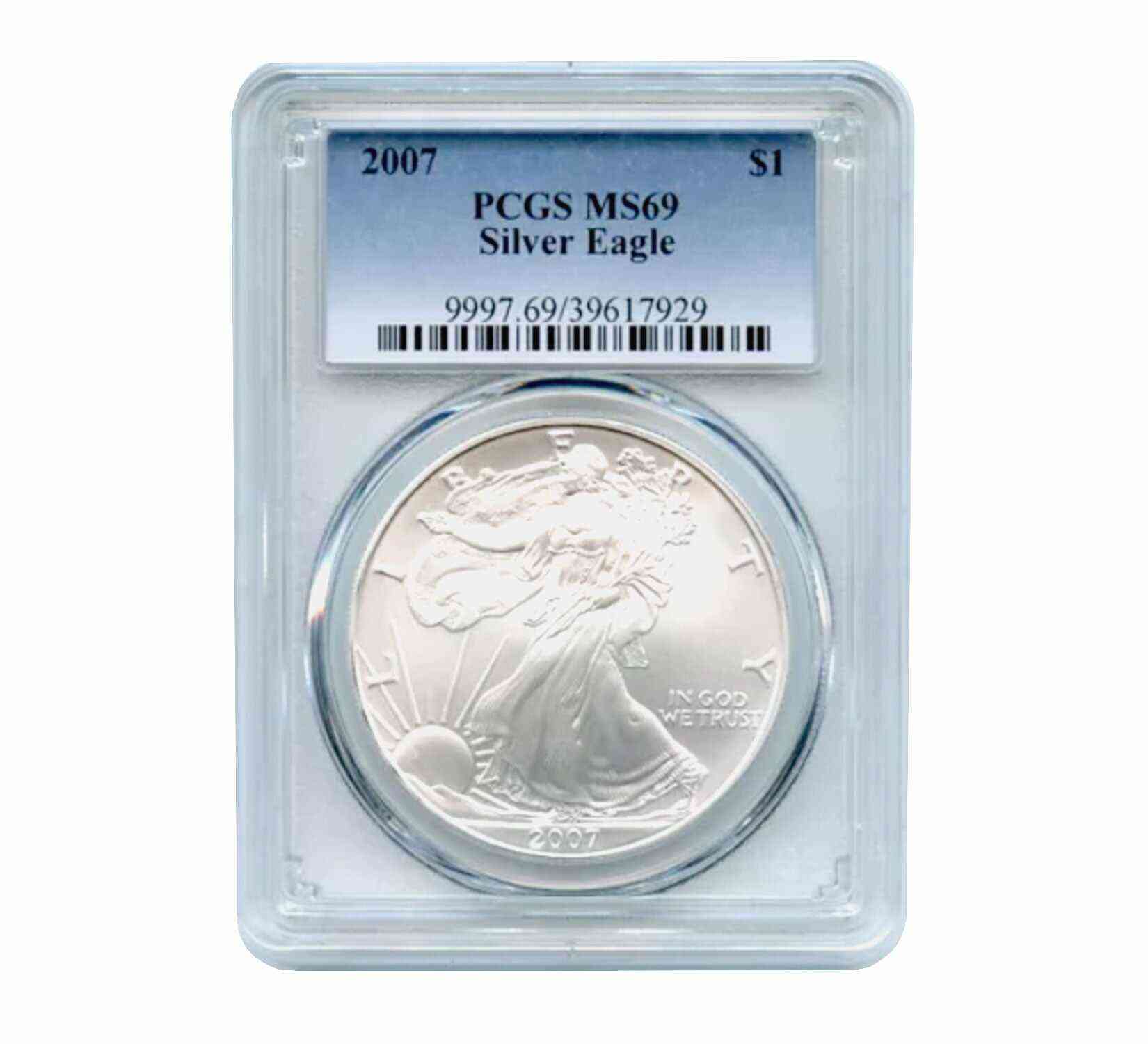2007 $1 American Silver Eagle MS69 PCGS