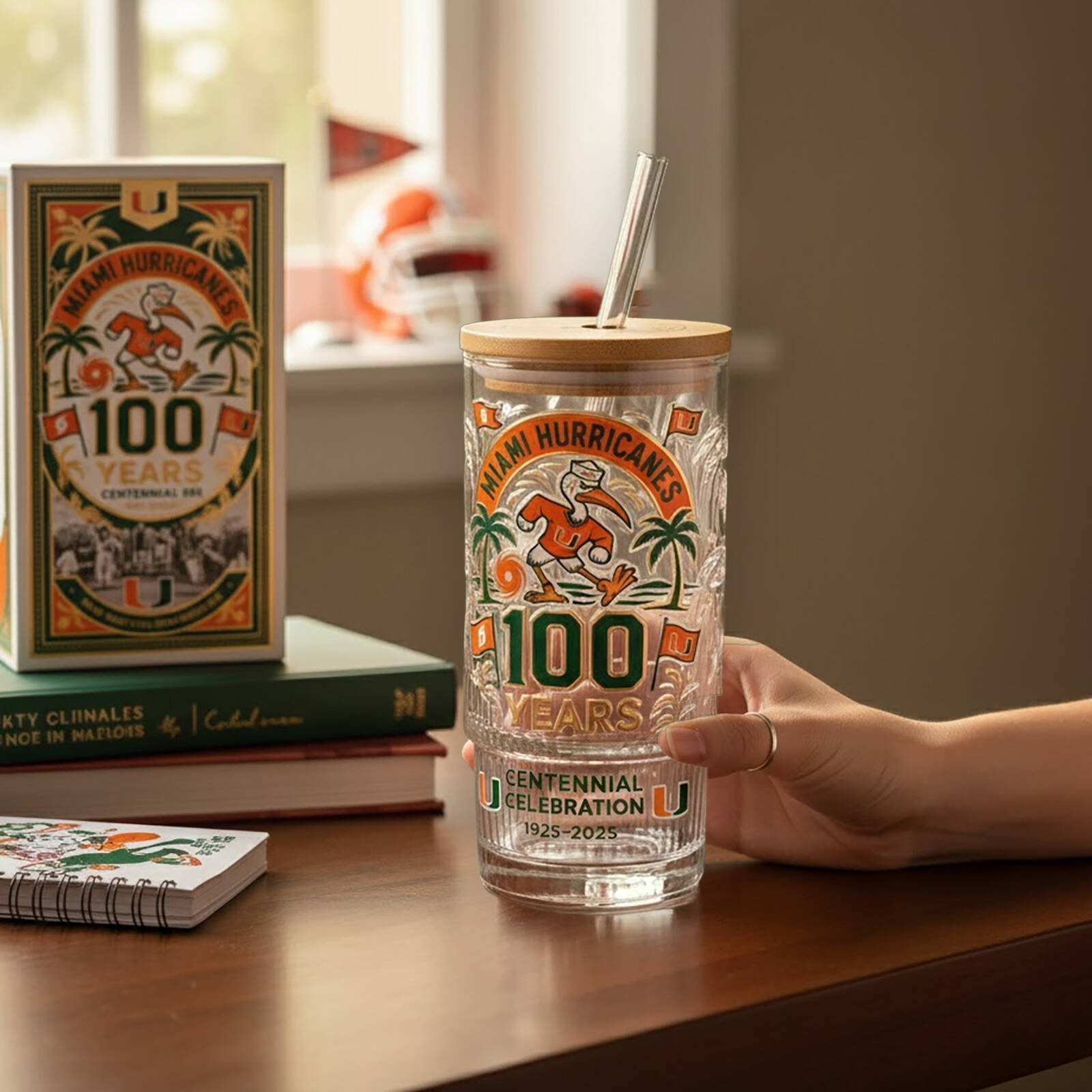 Miami Hurricanes 100 Years Centennial Glass Tumbler（Pre-sell）
