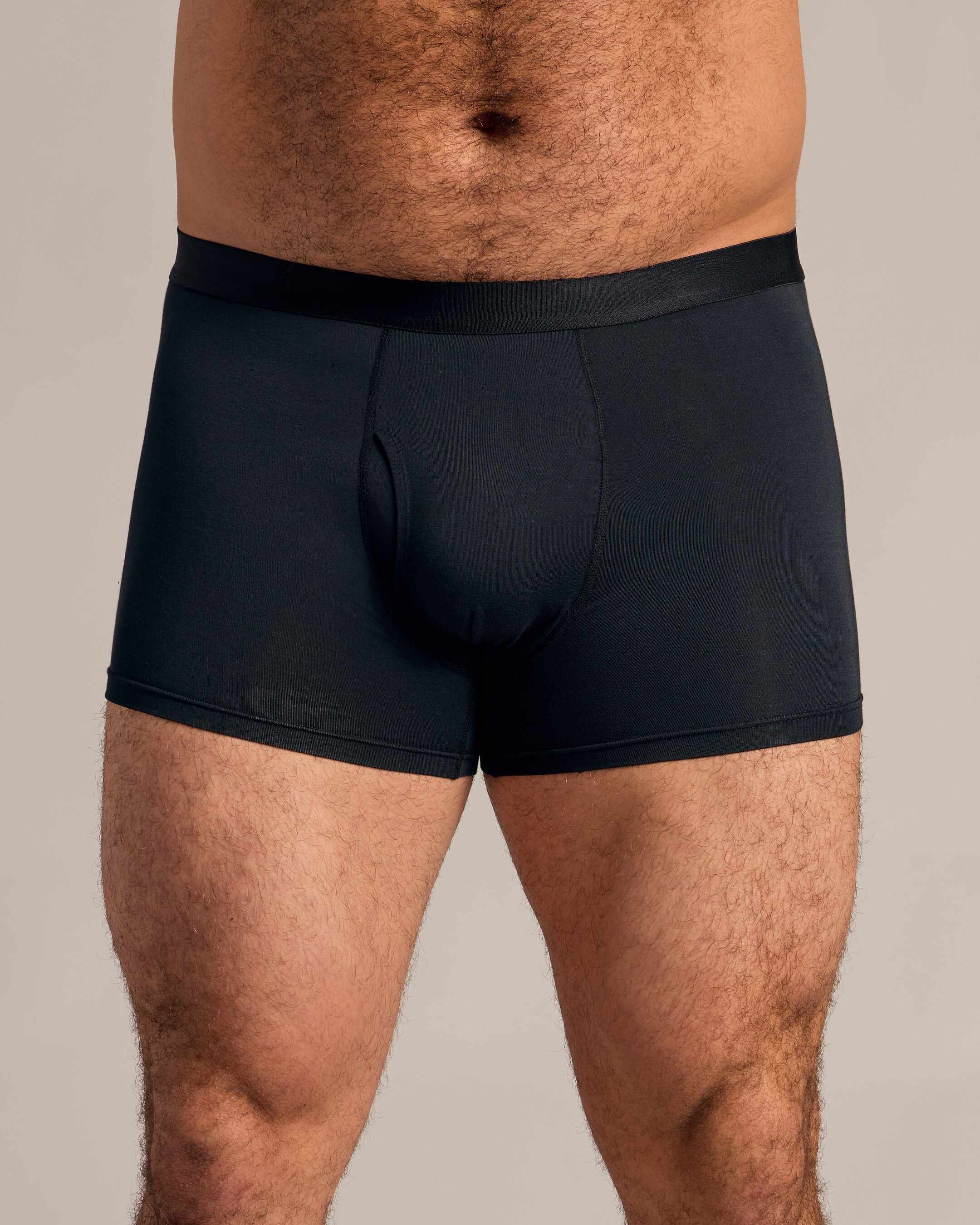 Black Boxer Trunks W/ Fly 3-Pack