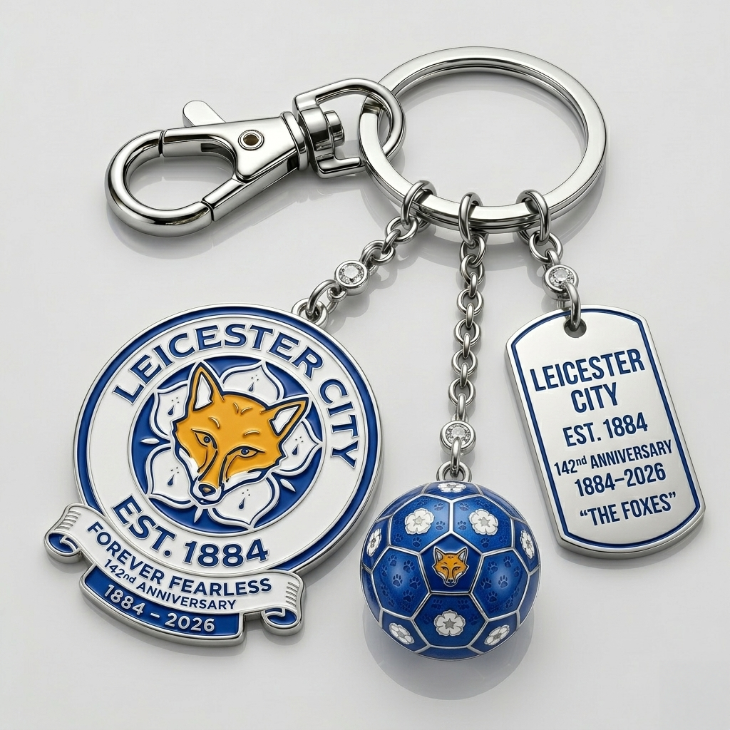 Leicester City F.C. 142nd Anniversary Keychain