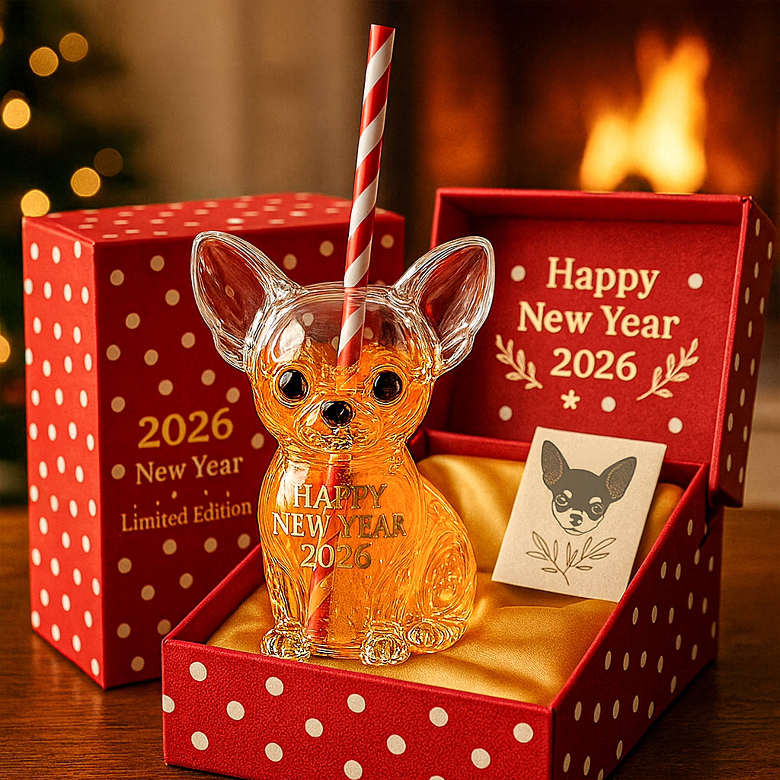 2026 New Year Puppy Glass Tumbler Set