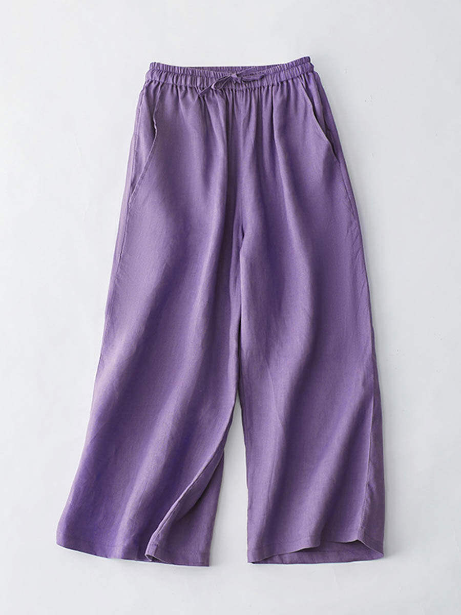🔥Summer Arrivals🌟Women's Breathable Elastic Pocket Lazy Casual Cotton And Linen Loose Pants