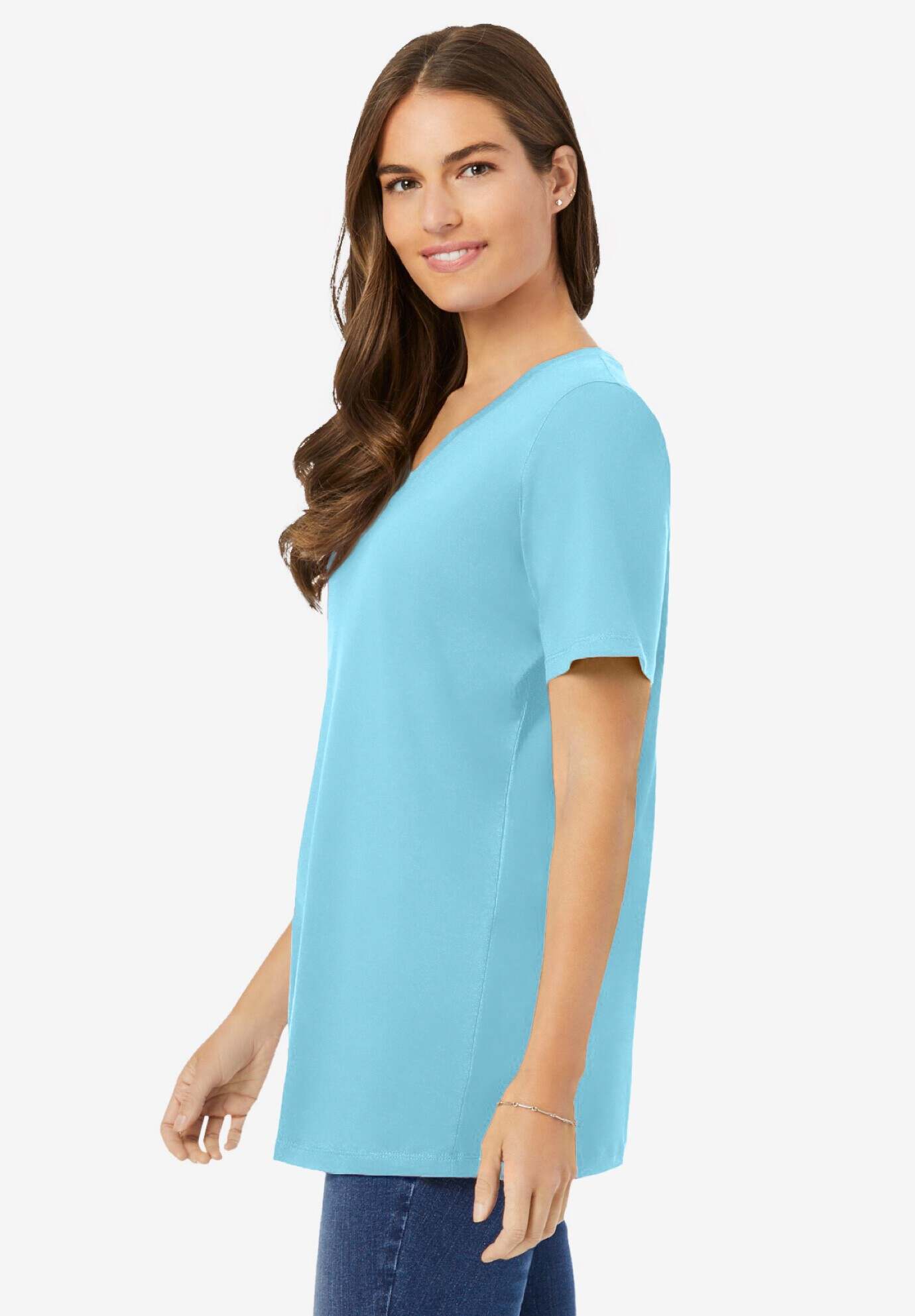 Perfect Short-Sleeve V-Neck Tee