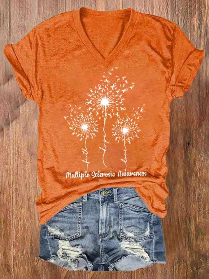 Women's Multiple Sclerosis Awareness Print T-shirt
