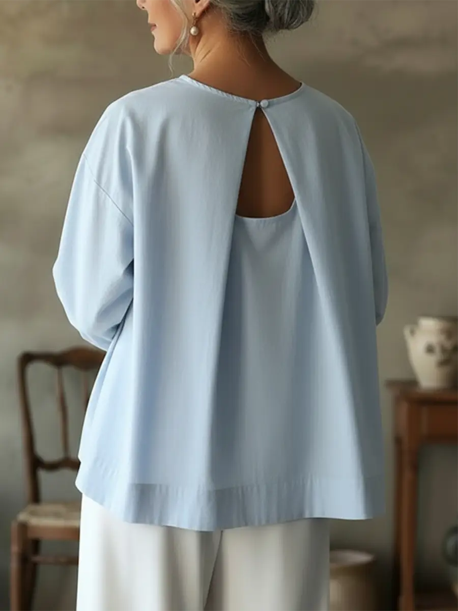 🔥Summer Arrivals🌟Elegant Backless Design 100% Cotton Shirt Top