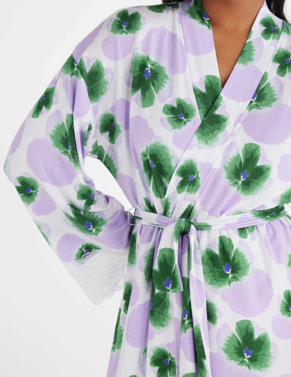 Lace Trim Robe