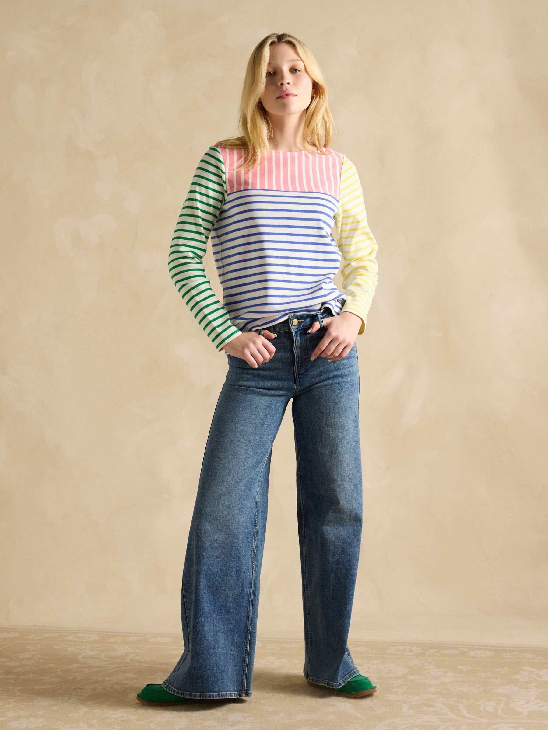 Harbour Multi Boat Neck 100% Cotton Breton Top