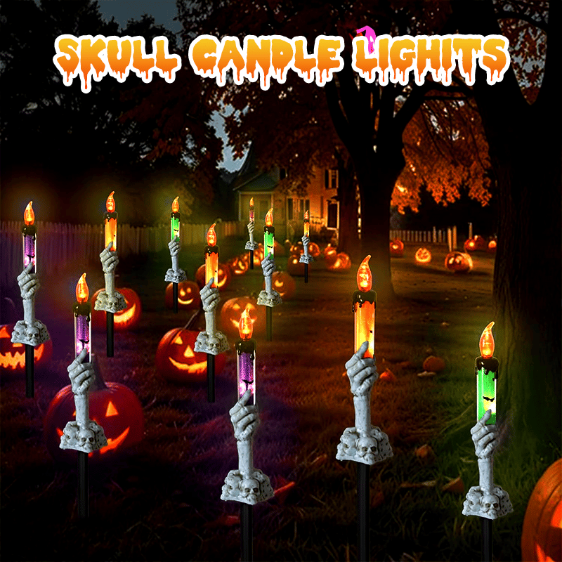 💀Solar Powered Skull Candle Light