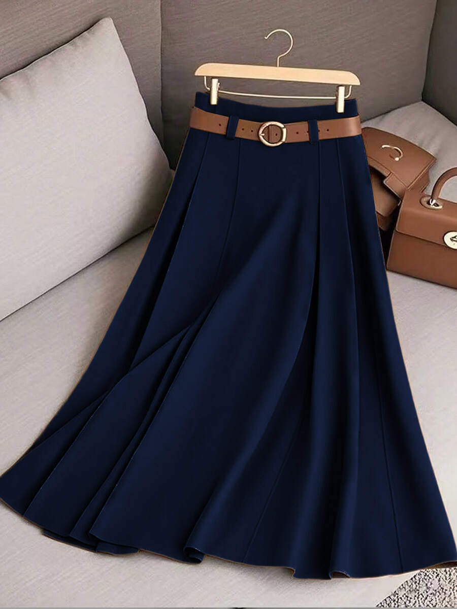 🔥Summer Arrivals🌟Women's Solid Color High Waist A-Line Casual Skirt