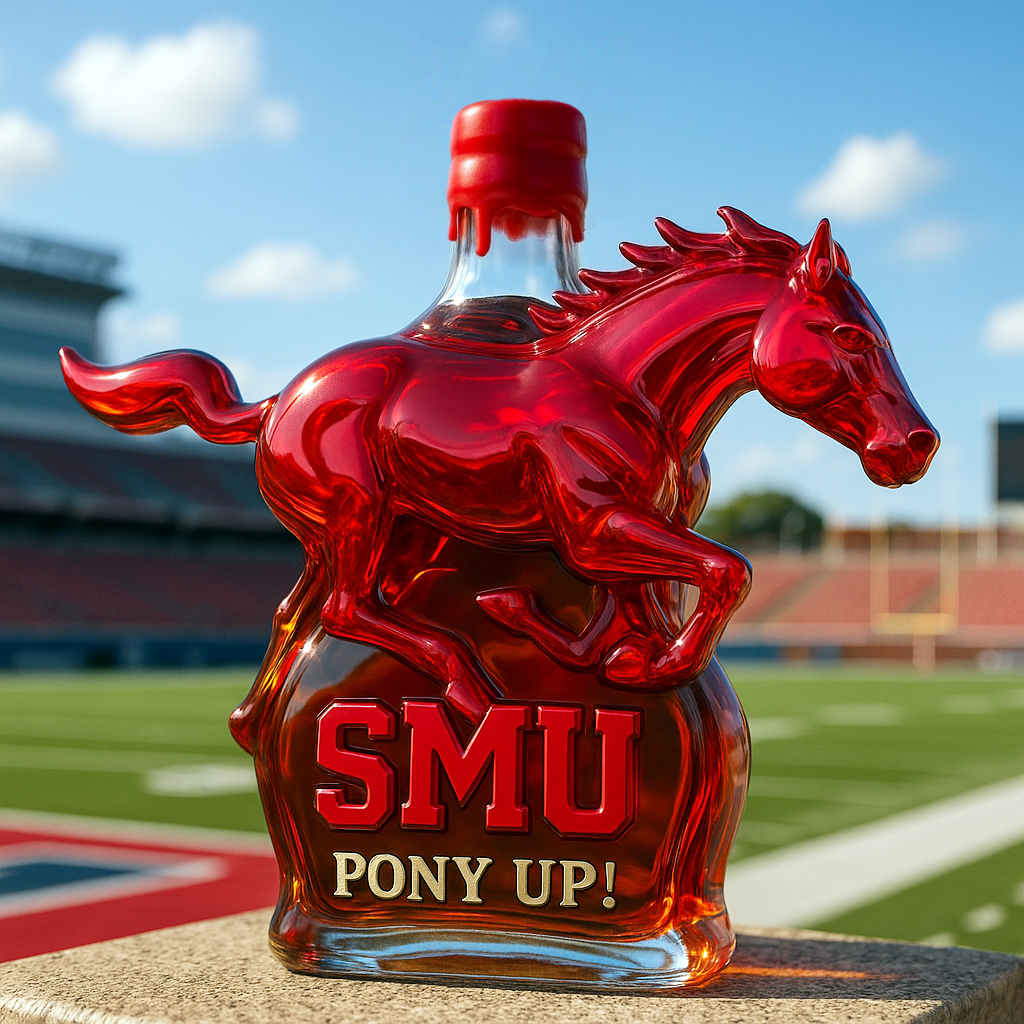 SMU Mustangs Limited-Edition Whiskey Bottle