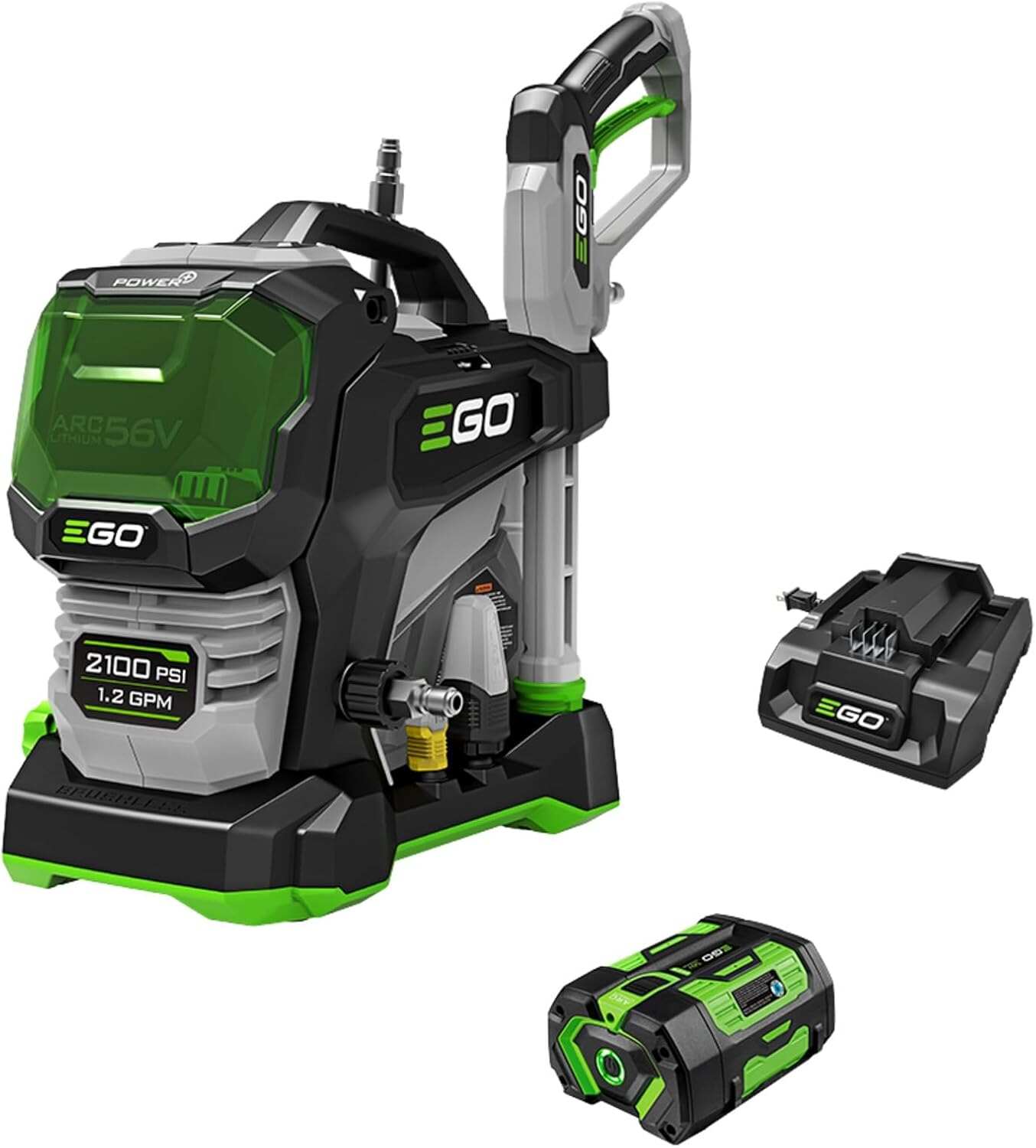 Power+ Electric Pressure Washer, 2100 PSI Power Washer, Includes 56V 6.0Ah Battery and Charger