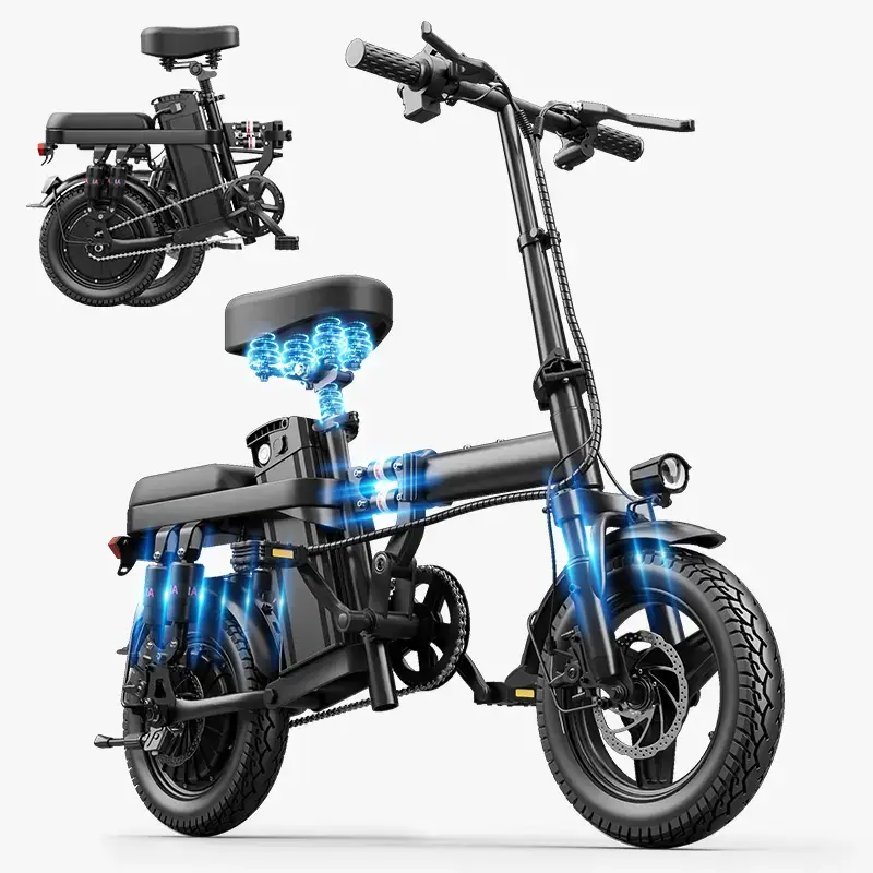 Compact Folding Electric Bike, Equipped with 500W Motor & 48V 15Ah Battery, Up to 100km Long Mileage Range, 14-Level Adjustable Shock Absorption, Dual Disc Brakes, UL2849 Safety Certified Foldable E-Bike for Outdoor Commuting & Sports