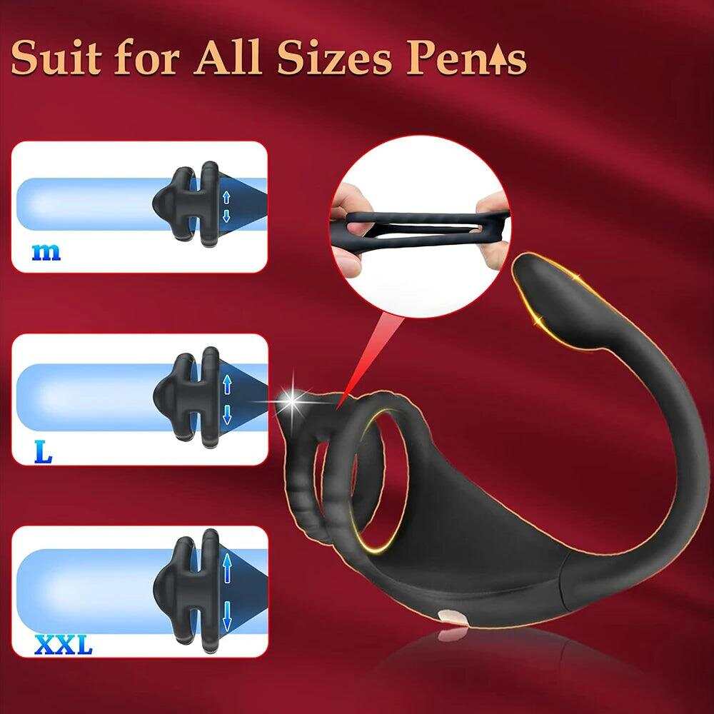 Vibrating Cock Ring & Taint Stimulator – Remote Control Anal Plug & Prostate Massager