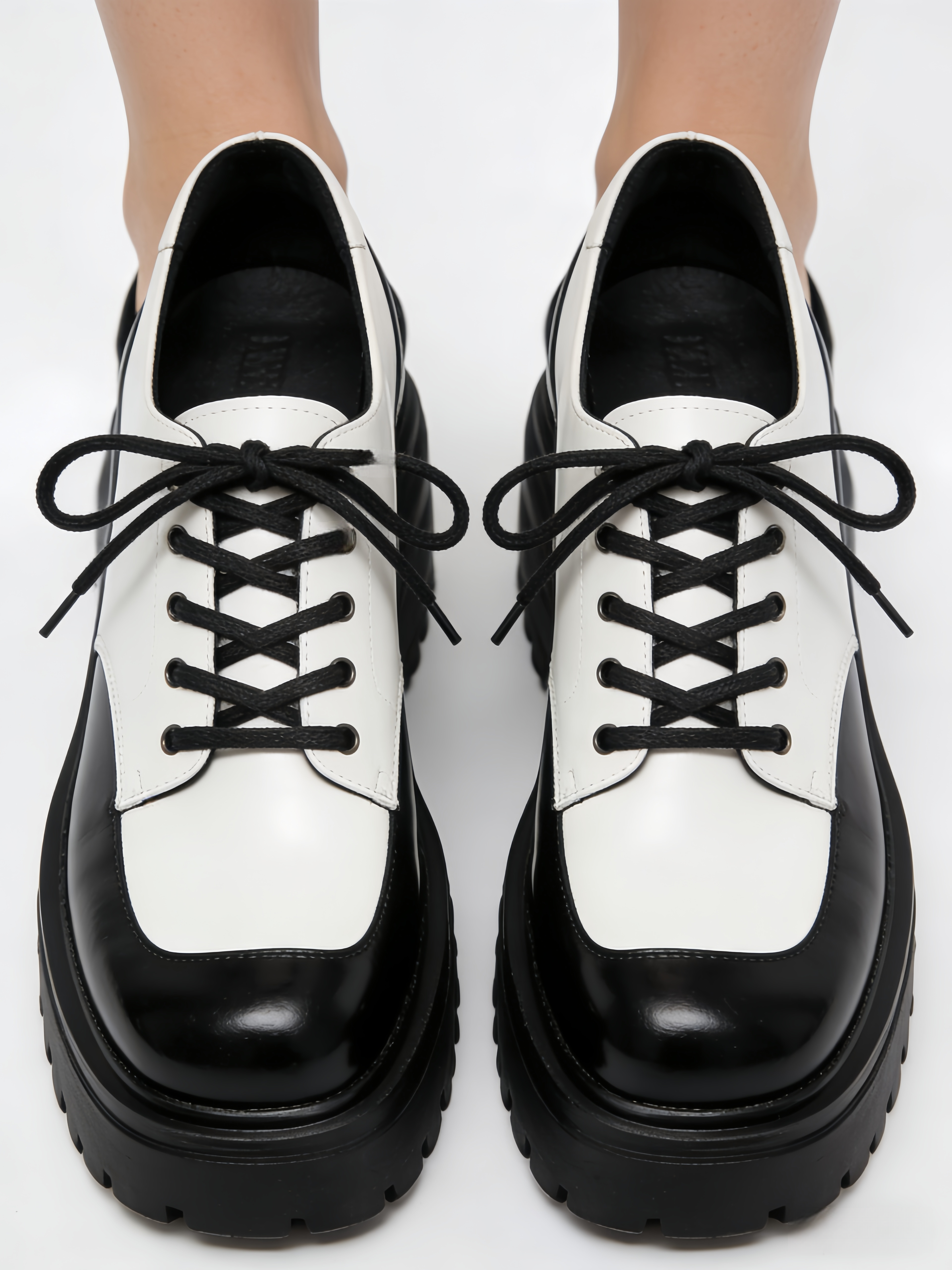 Vintage Splicing Platform Flat Shoes For Women Silver Faux Leather