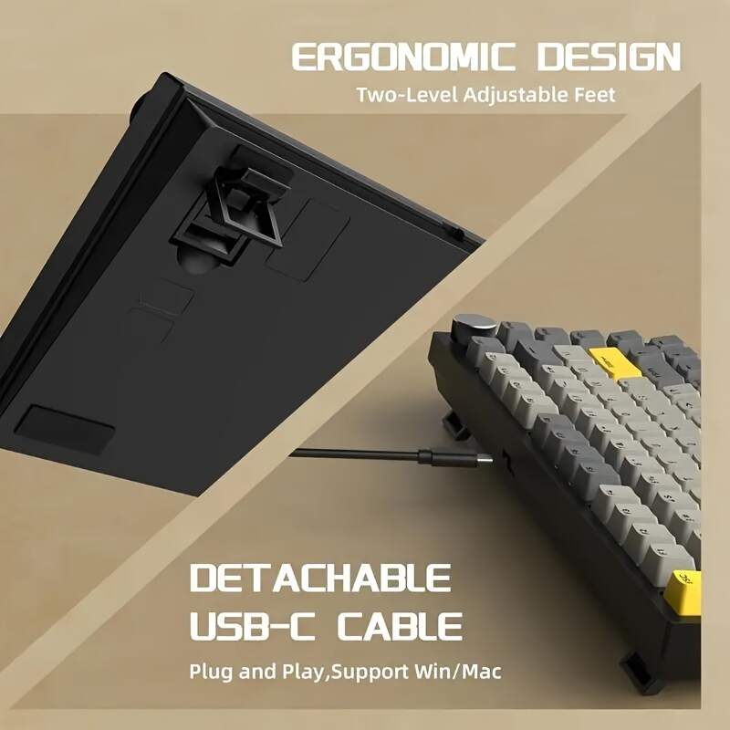 Wired Mechanical Gaming Keyboard - Hot Swap, Upgraded Washer, RGB Backlight, NKRO, Ergonomic Moon for Switch for PC/Win, Pad