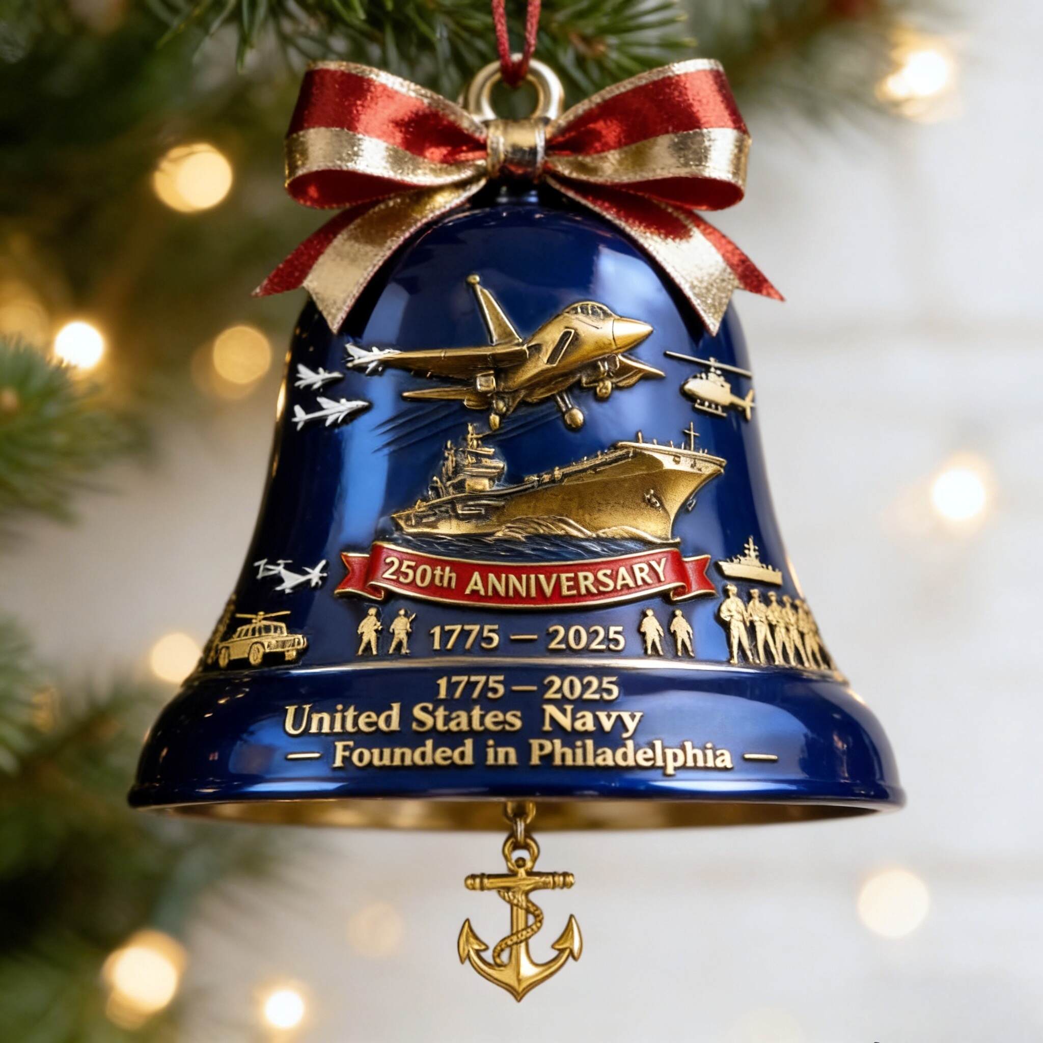 250th Anniversary Military Tribute Bell Ornament