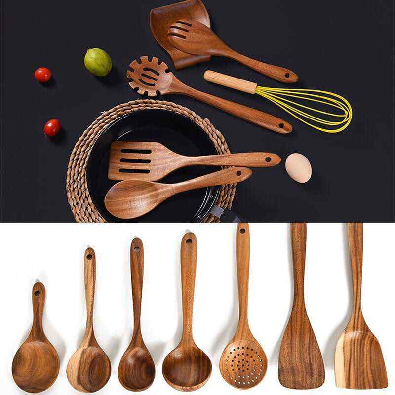 Eco-Friendly Teak Wood Kitchen Spoon Set
