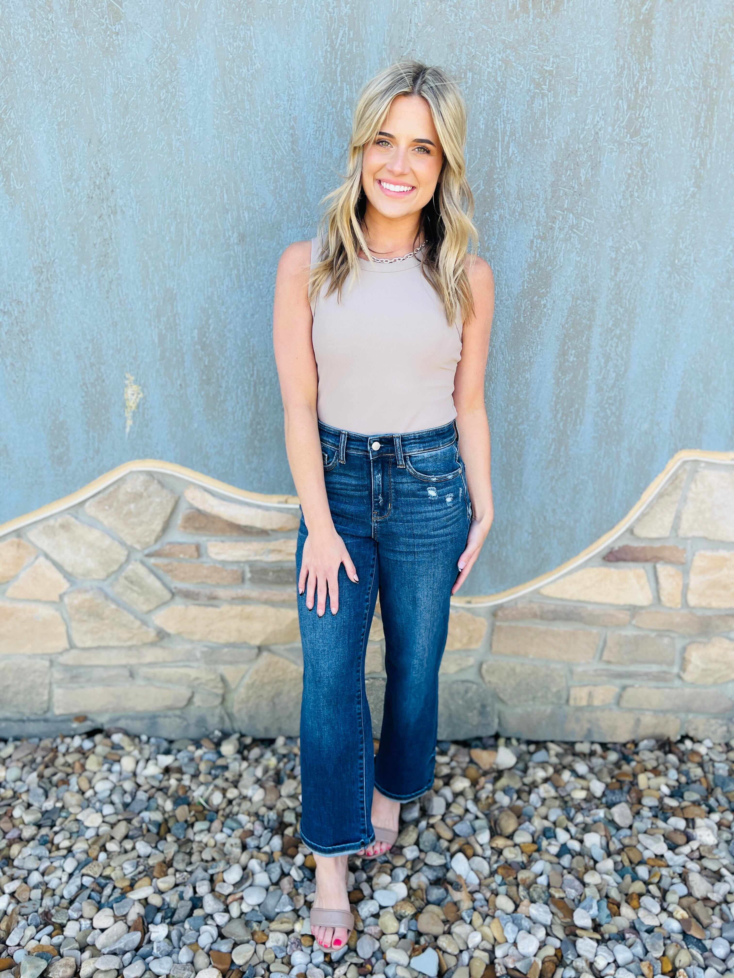 REG/CURVY No Bad Days Cropped Wide Leg Jeans
