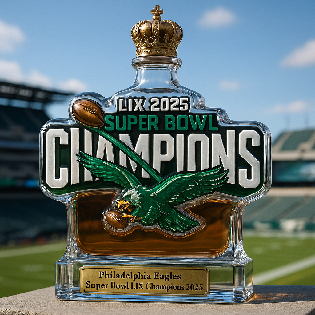 Philadelphia Eagles – Super Bowl LIX Champions Whiskey Bottle