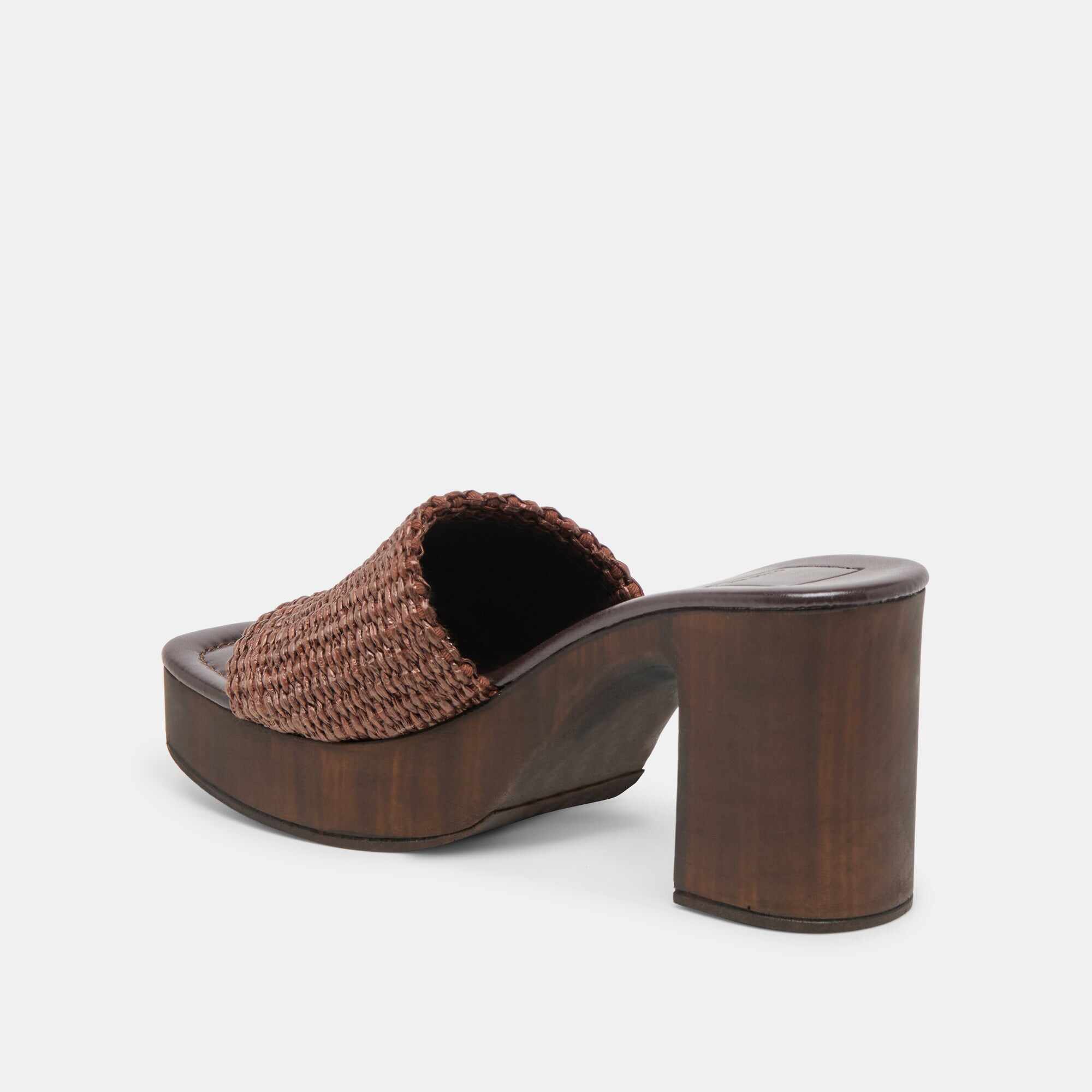 CELEST HEELS CHOCOLATE RAFFIA