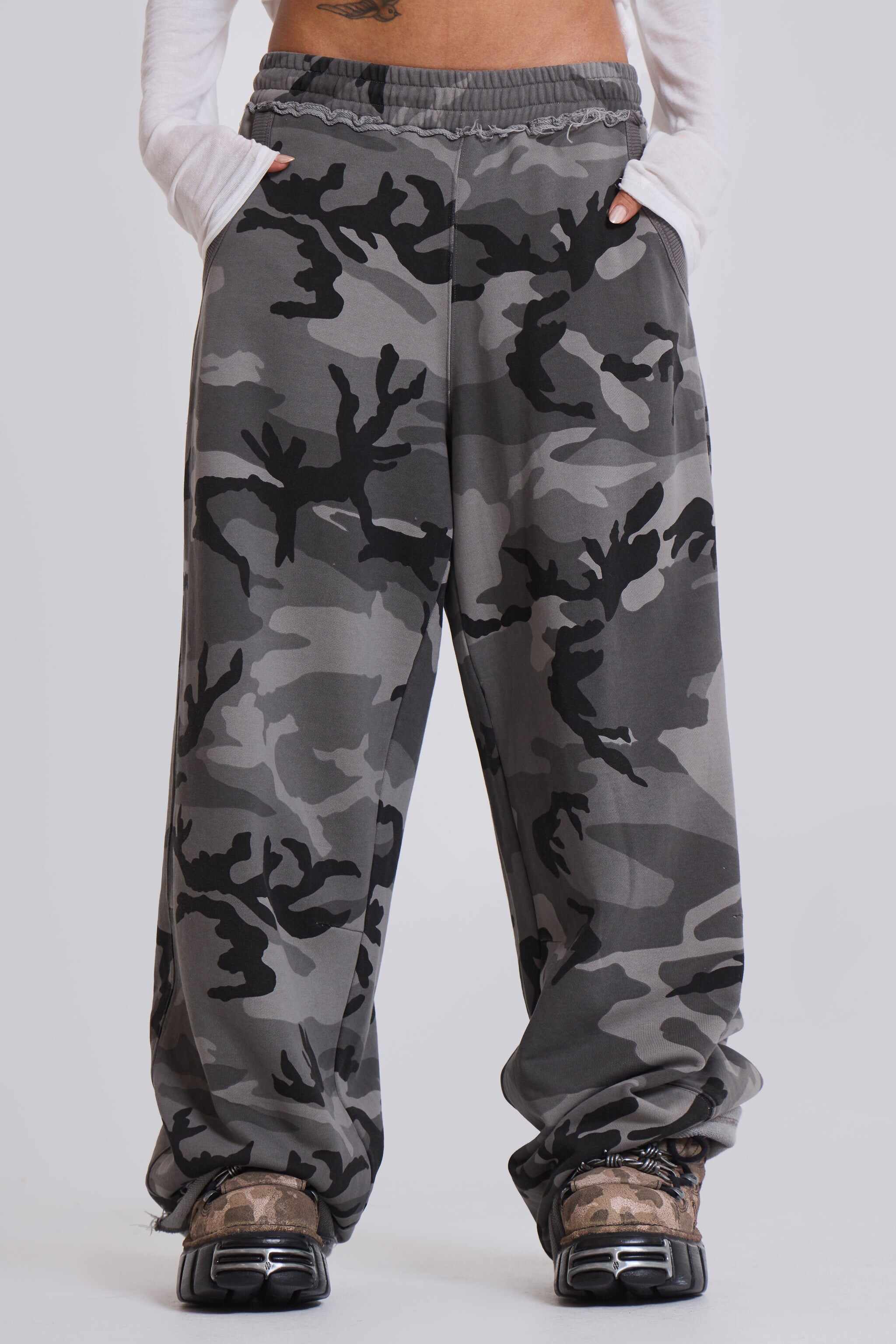 Black Baggy Camo Monster Joggers
