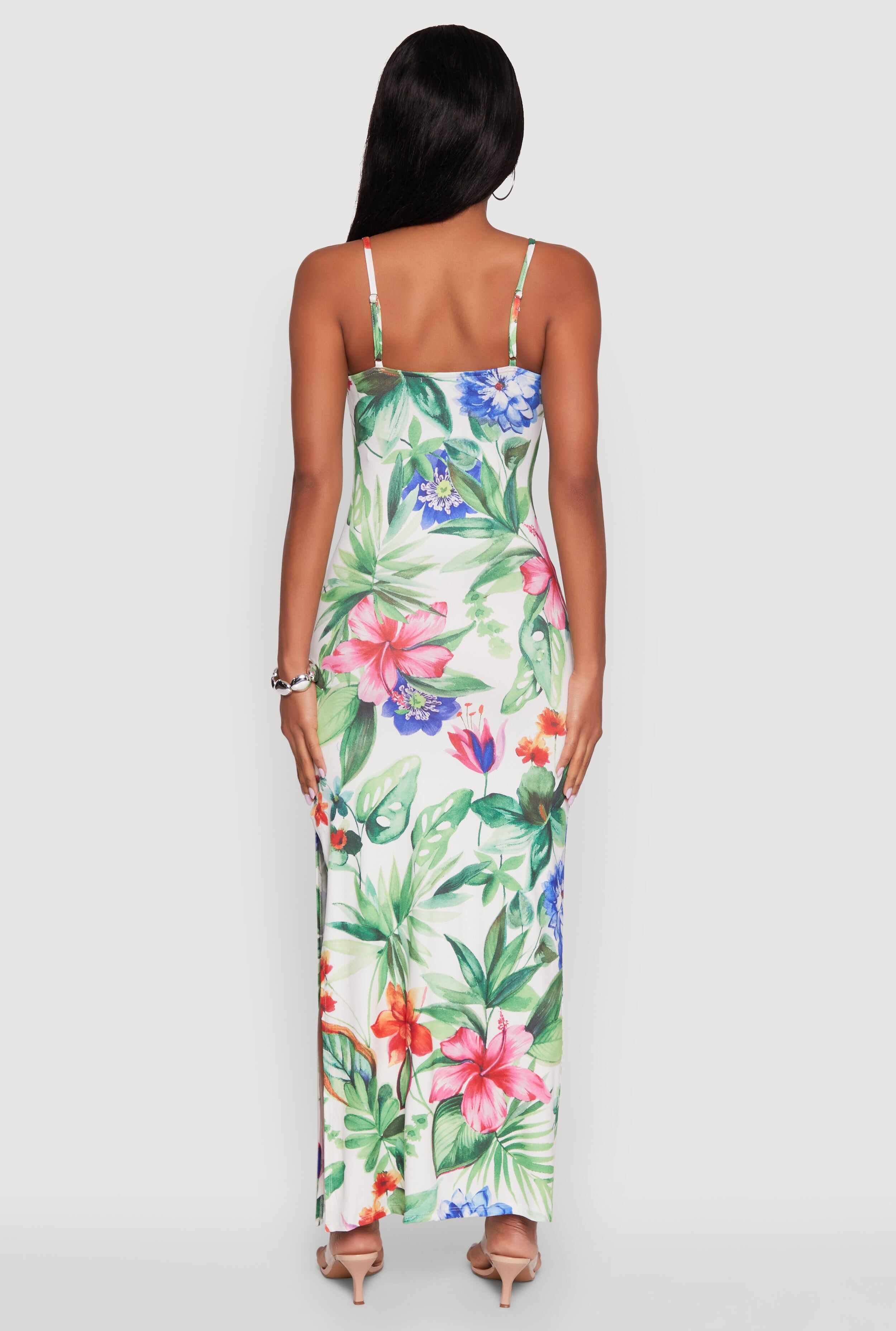 Haute Monde Sleeveless Scoop Neck Floral Maxi Dress