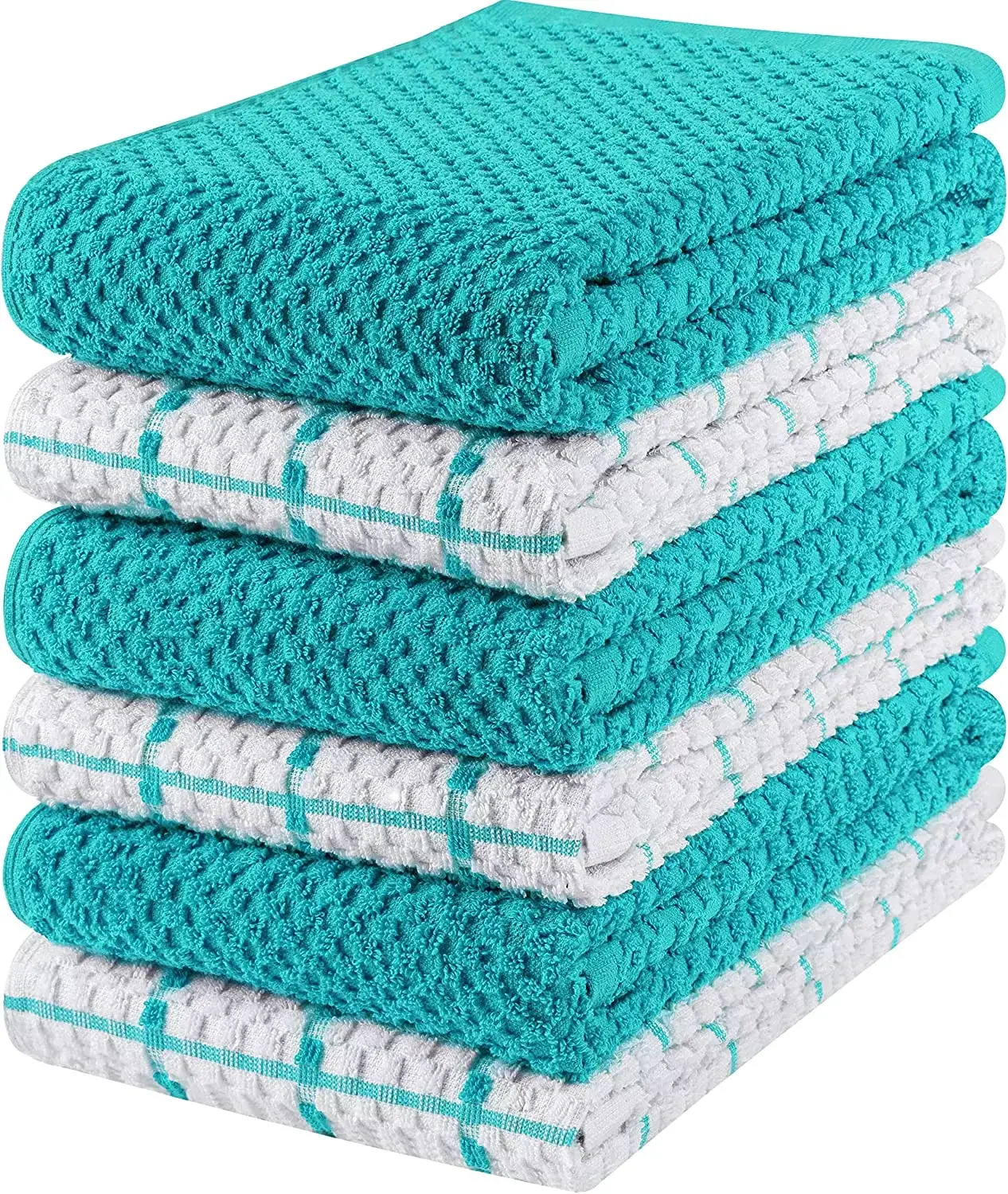 Kitchen Towels 12 Pack, 15 x 25 Inches, 100% Ring Spun Cotton Super Soft and Absorbent Linen Dish Towels, Tea Towels and Bar Towels Set (Black)