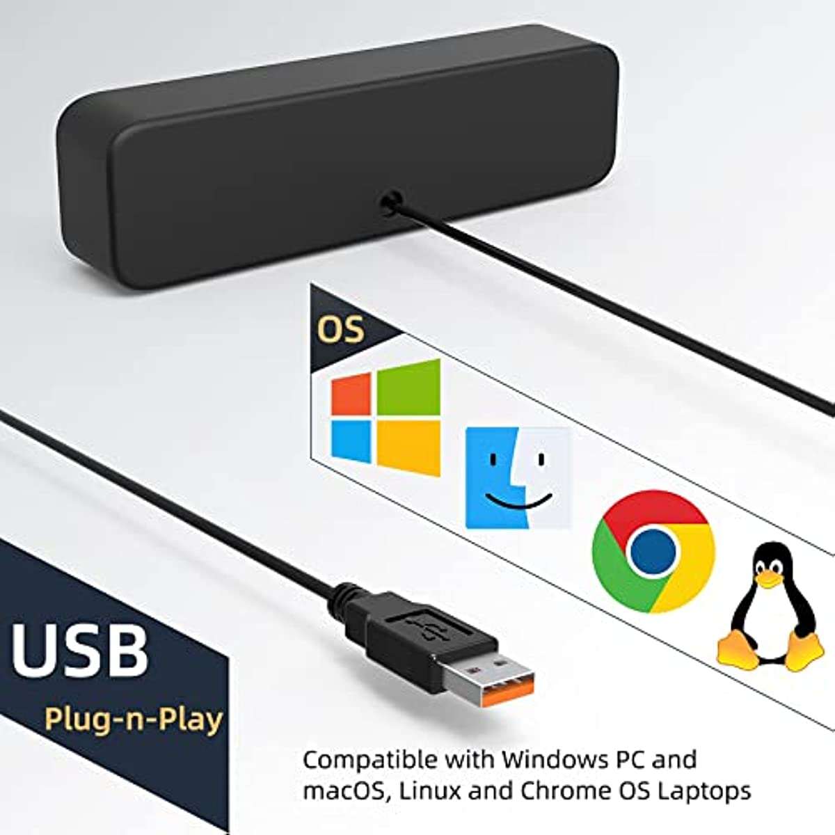 Upgrade Your Computer/Laptop Audio with this Portable Mini Sound Bar - Stereo Sound & Enhanced Bass for Windows PCs & Laptops!