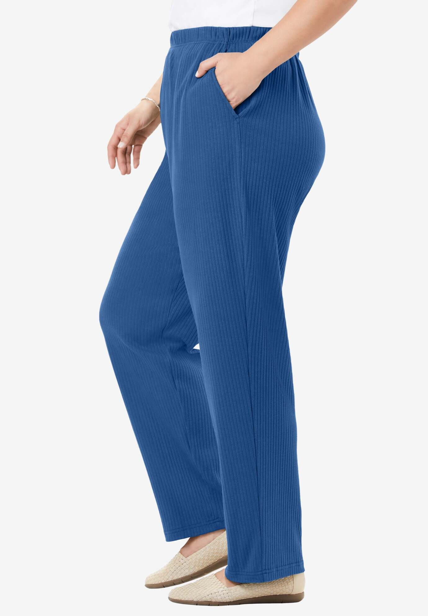 7-Day Knit Ribbed Straight Leg Pant