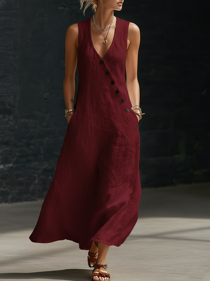 🔥Summer Arrivals🌟Minimalist And Cozy Button-up Dress