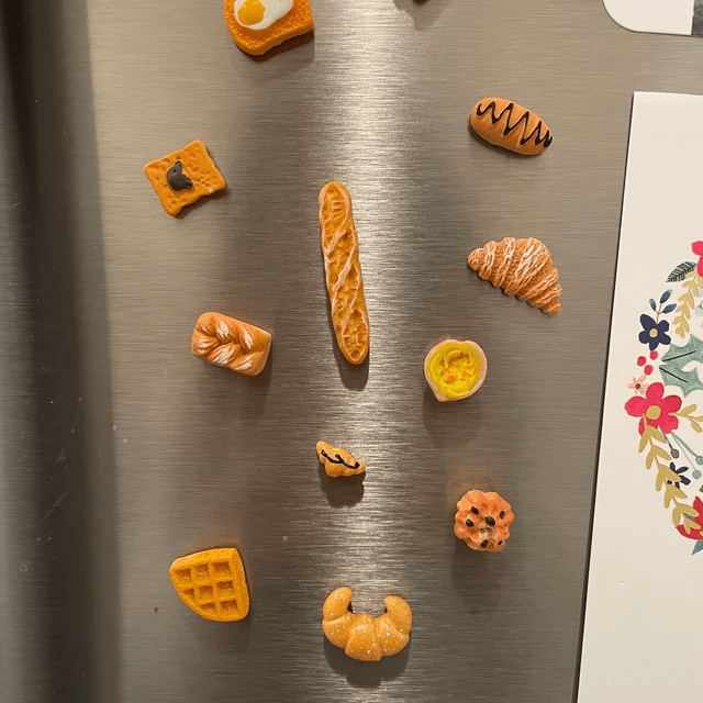 Sets Of 10 Miniature, Realistic Bread Magnets