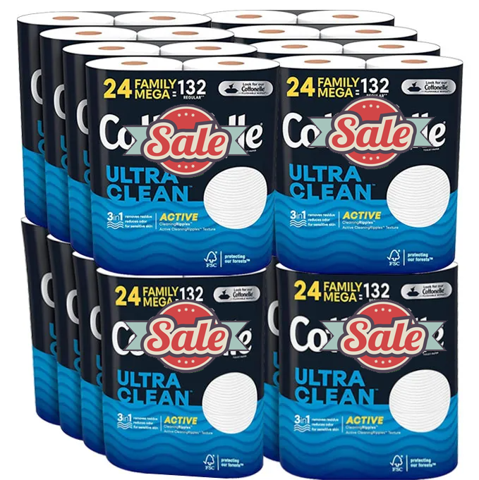 Ultra Clean Toilet Paper 48 Family Mega Rolls(Clearance Sale Only $1.99! Fast Shipping!)