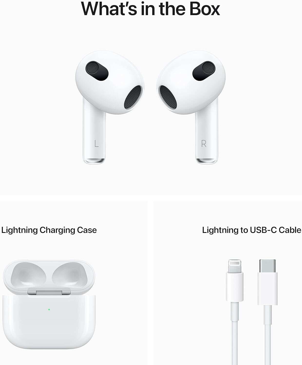 AirPods (3rd Generation) Wireless Ear Buds, Bluetooth Headphones, Personalized Spatial Audio, Sweat and Water Resistant, Lightning Charging Case Included, Up to 30 Hours of Battery Life