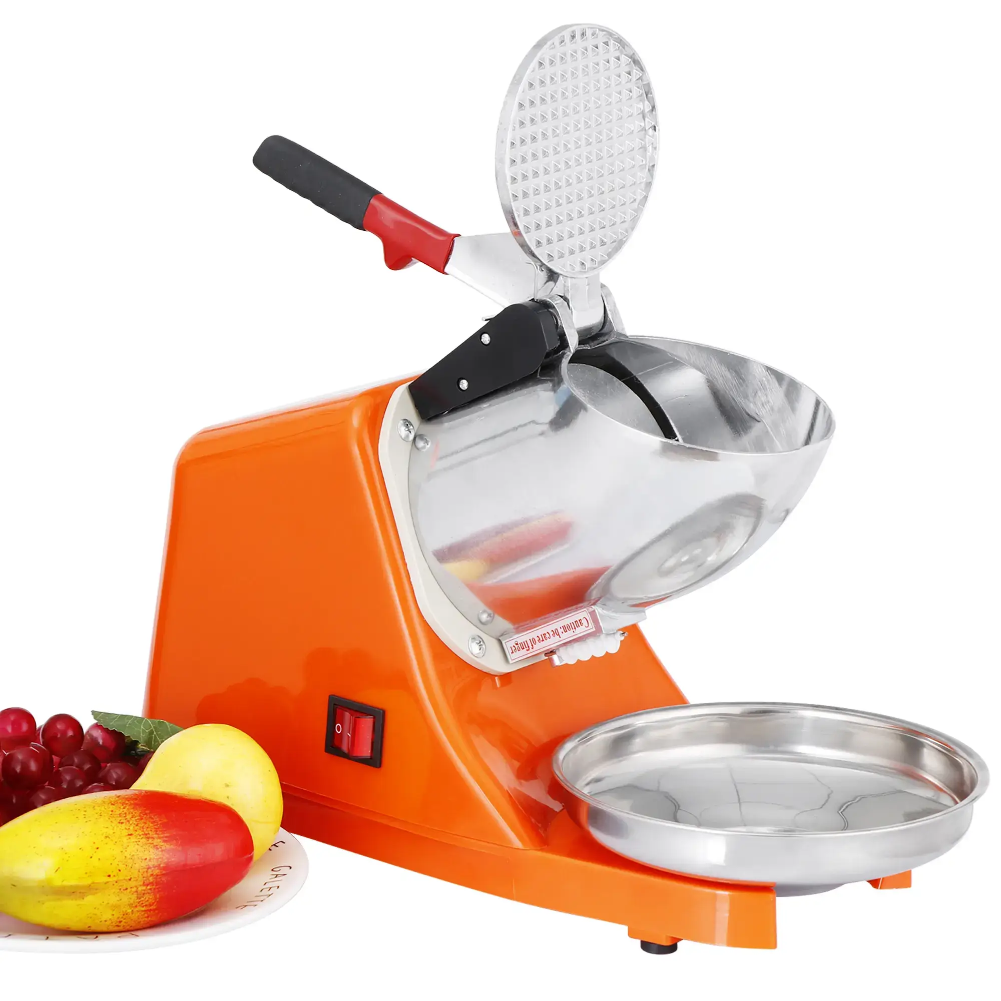 Commercial-Grade Shaved Ice Machine - Aluminium Home Ice Crusher, 143 lbs High-Output Slush Maker with Large Bowl, Waterproof Switch, Silver Kitchen Appliance