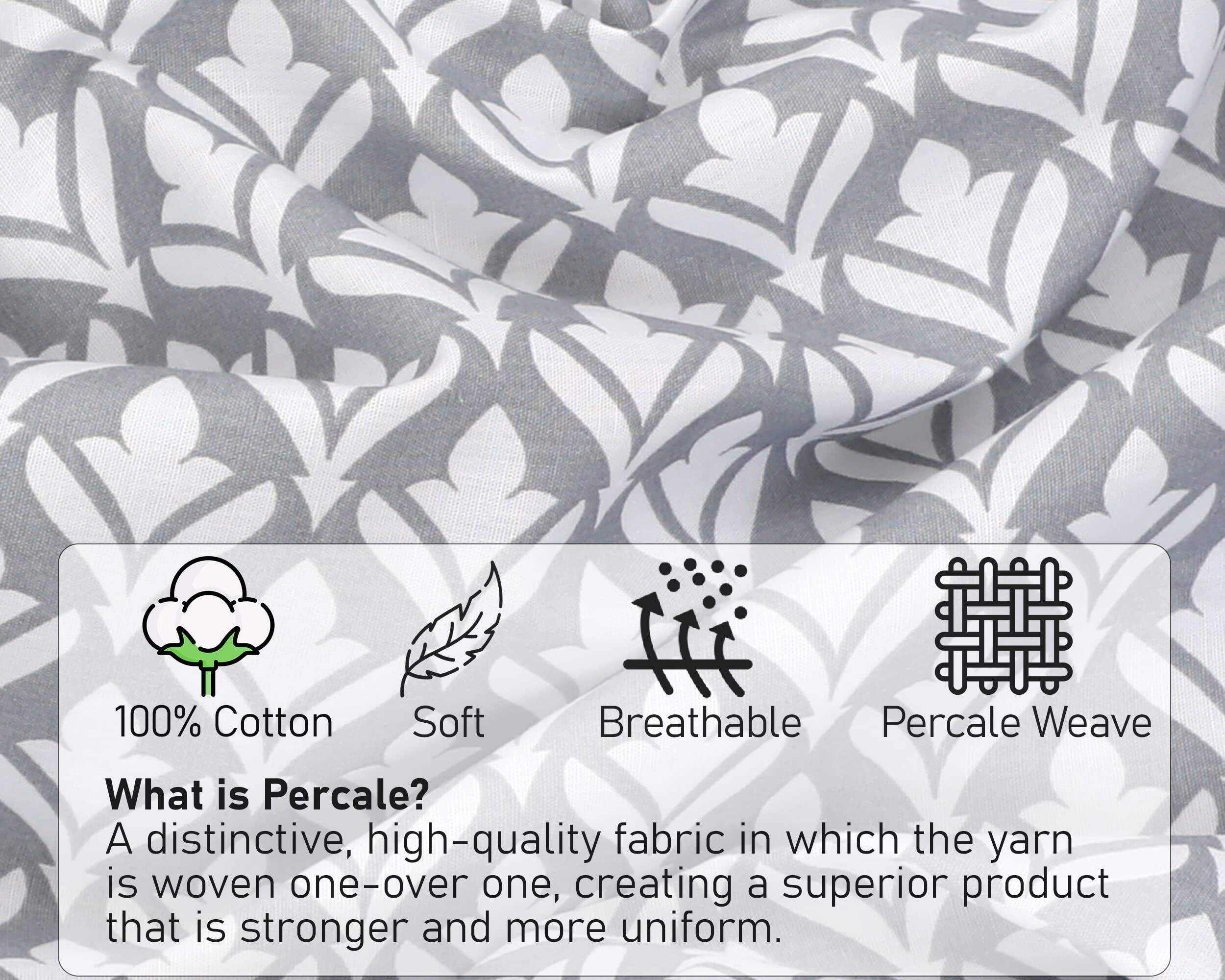 [Gray]100% Cotton Sheets - Soft & Breathable Sheet Set - 4 Pieces