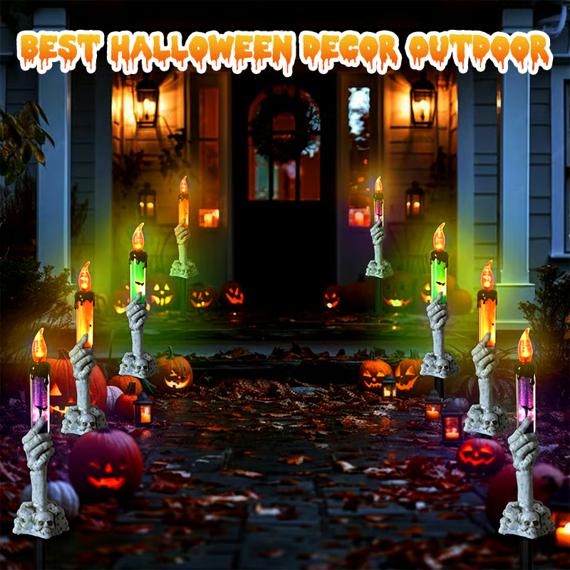 💀Solar Powered Skull Candle Light