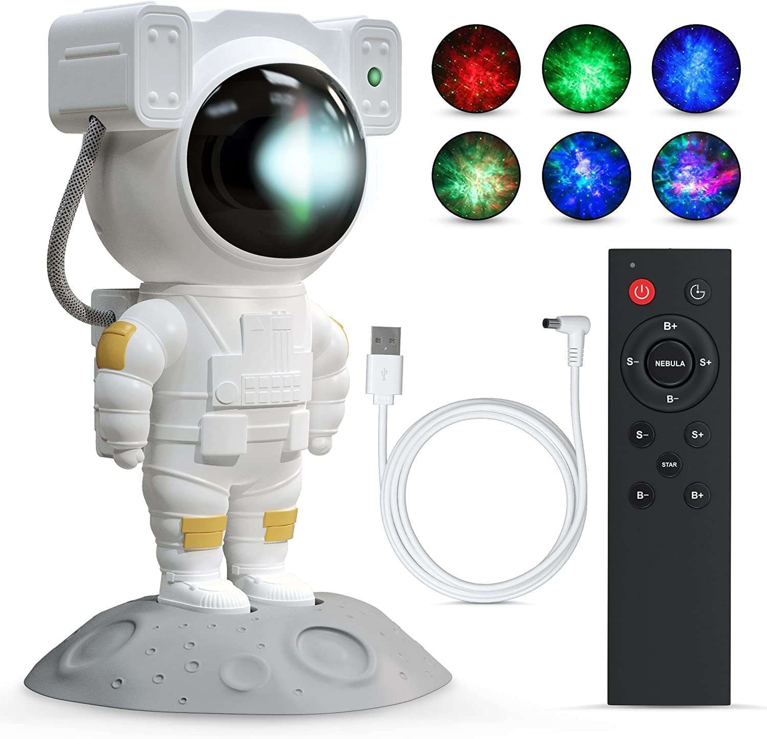 Best Quality ASTRONAUT LIGHT PROJECTOR – 360° Galaxy Star Projector with Double Magnets, Timer & Remote Control