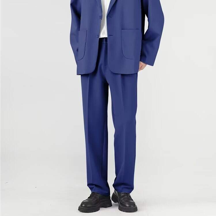 Spring Autumn Men's Straight Fit Short Pants - Stylish, Trendy, Chic Casual Pants for Men - In Style with a Loose Fit and Good Drape - Perfect for Wearing as a Suit Pants