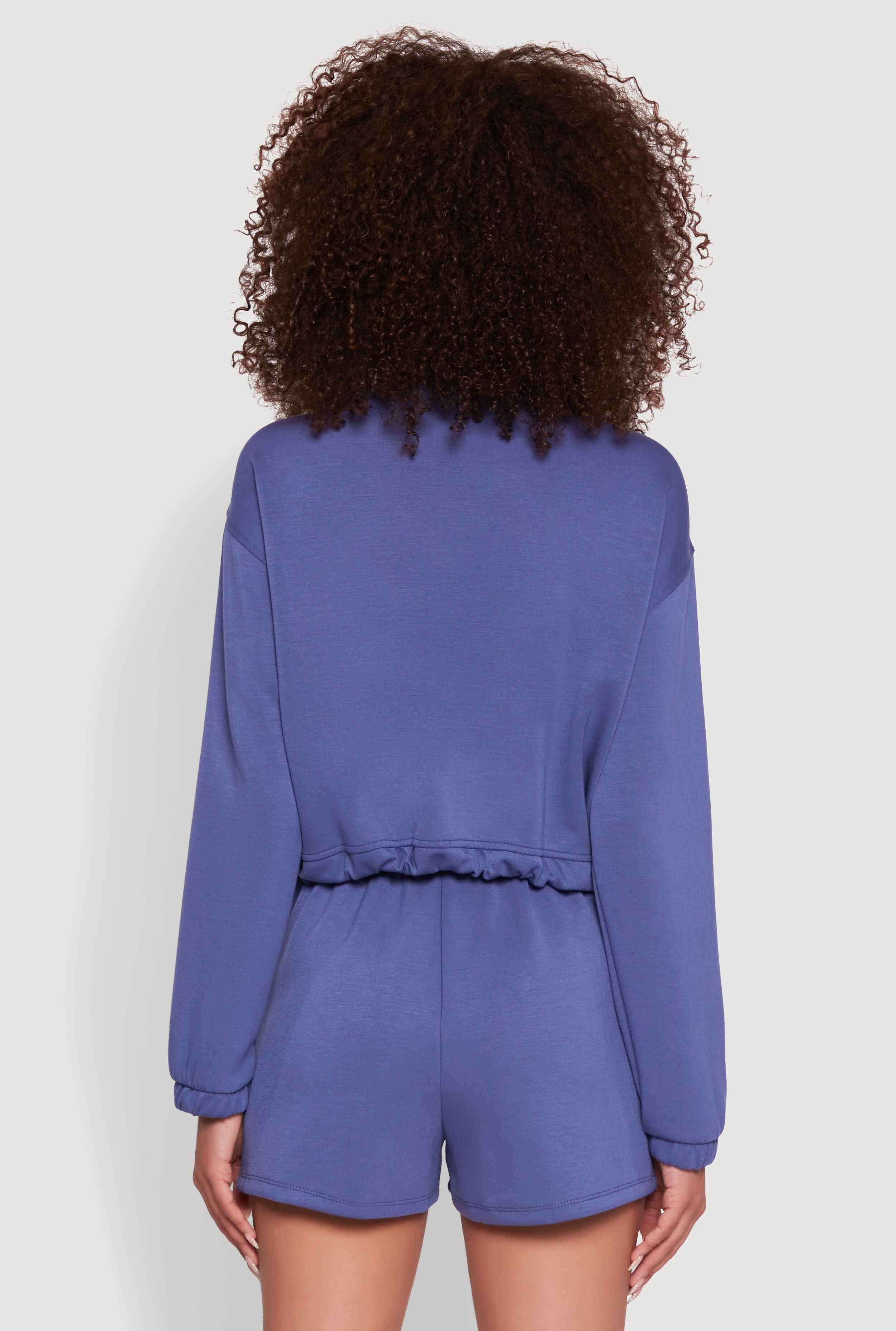 Mock Neck Quarter Zip Pullover Sweatshirt